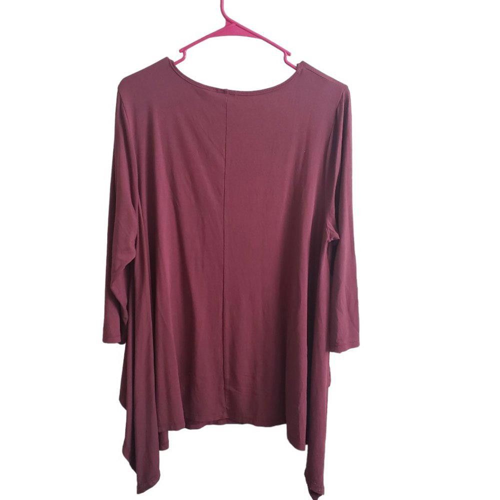 Designer CT263 Lisa Bayne Long Sleeve Maroon T-shirt L Size L / US 10 / IT 46 - 2 Thumbnail