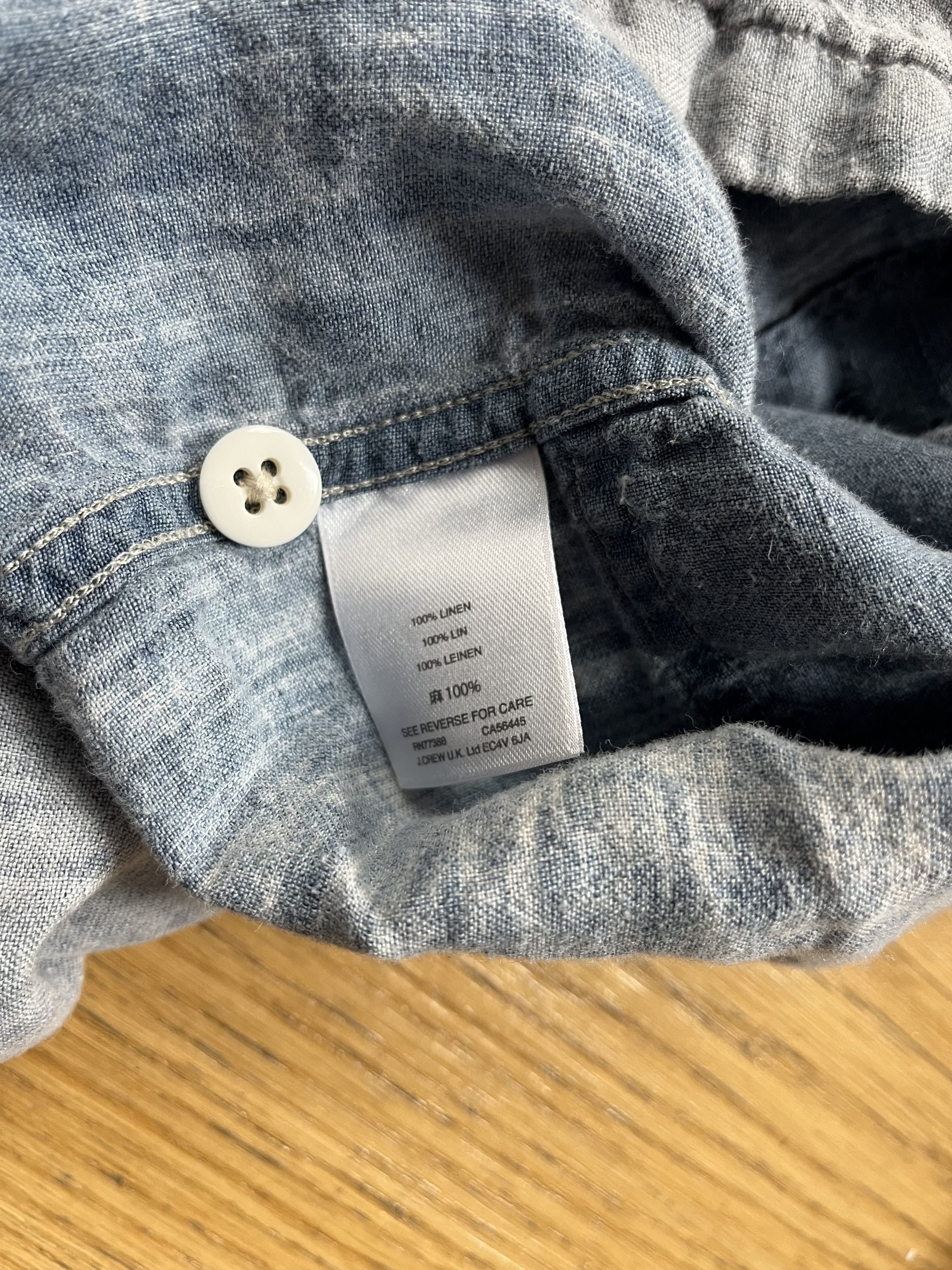 J.Crew × Wallace & Barnes Indigo Linen Work Chore Button Front Shirt Size US S / EU 44-46 / 1 - 5 Thumbnail