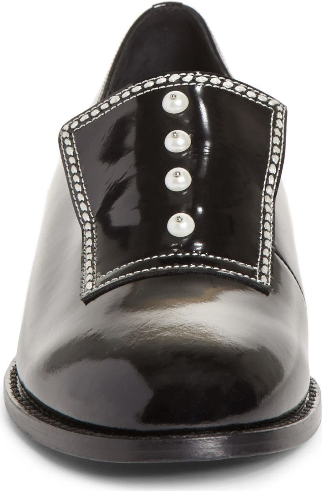 Opening Ceremony Opening Ceremony Leah Leather Faux Pearl Embellished Loafers Size US 6.5 / IT 36.5 - 5 Thumbnail