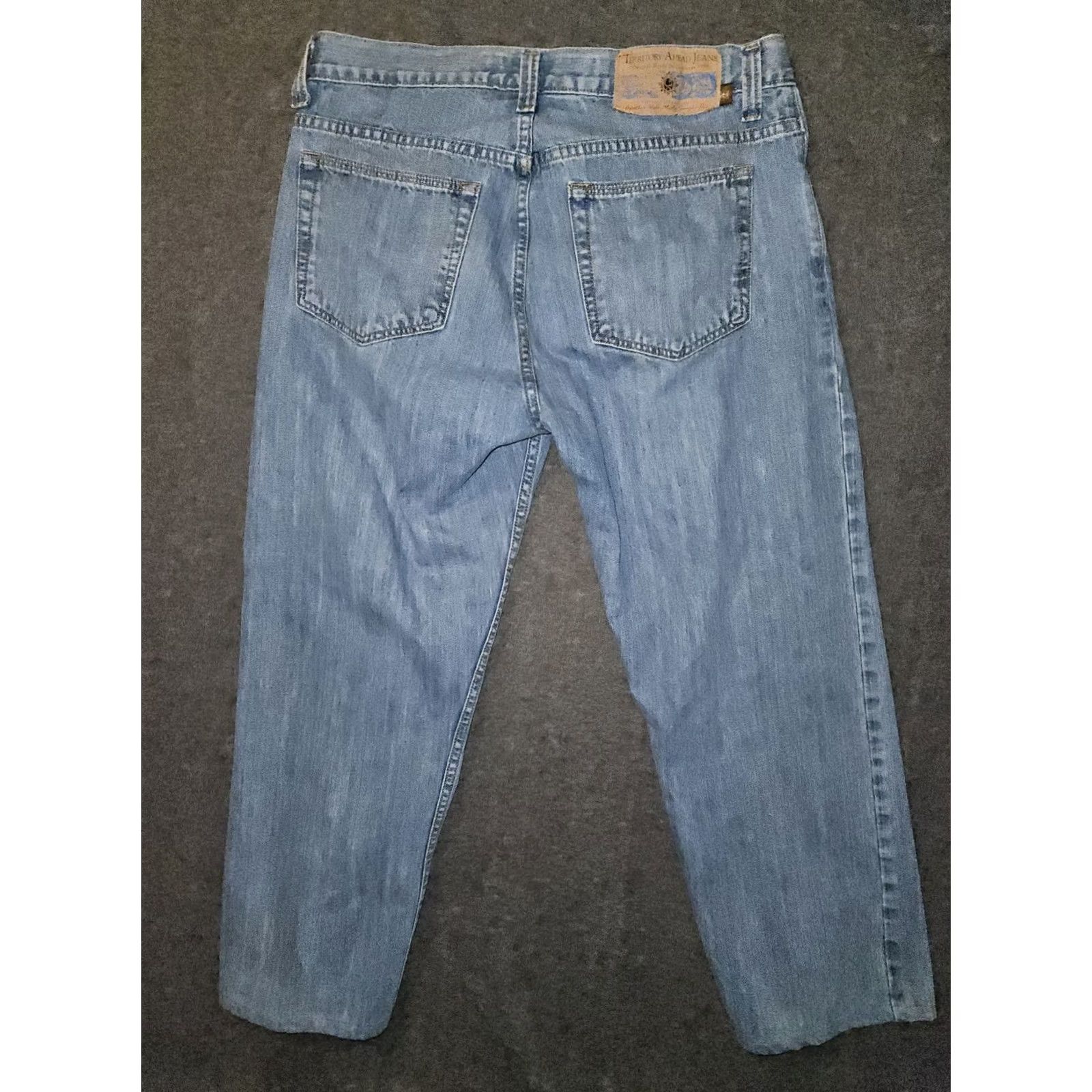 The Territory Ahead Territory Ahead Jeans Straight Men's 33x30 Mid Rise Blue Denim Preppy Comfort Pockets Logo Relaxed Regular Inseam 25 Size US 33 - 7 Thumbnail