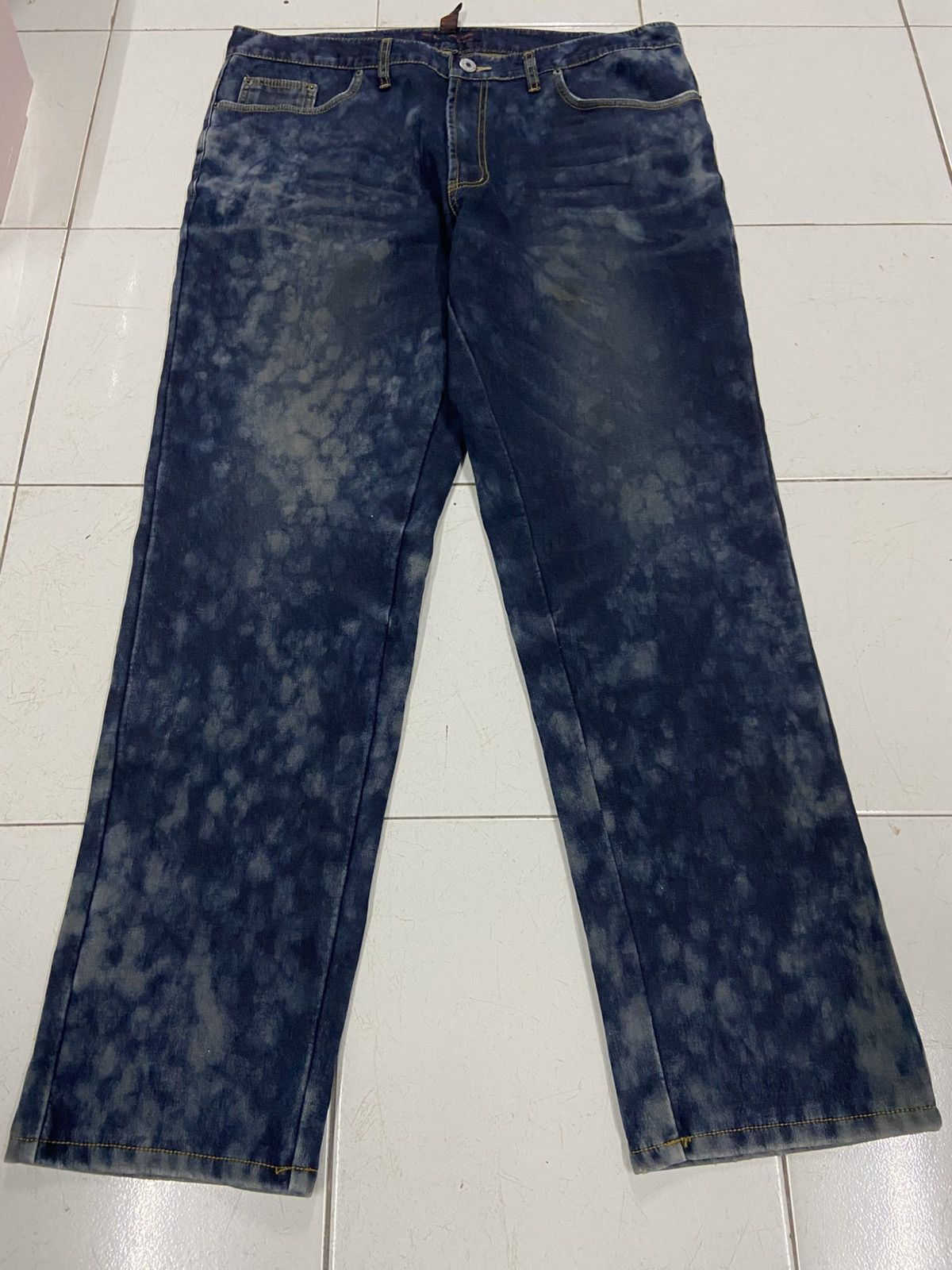 Japanese Brand TBJ ACID WASH FLEECE LINED DENIM JEANS Size US 38 / EU 54 - 1 Thumbnail
