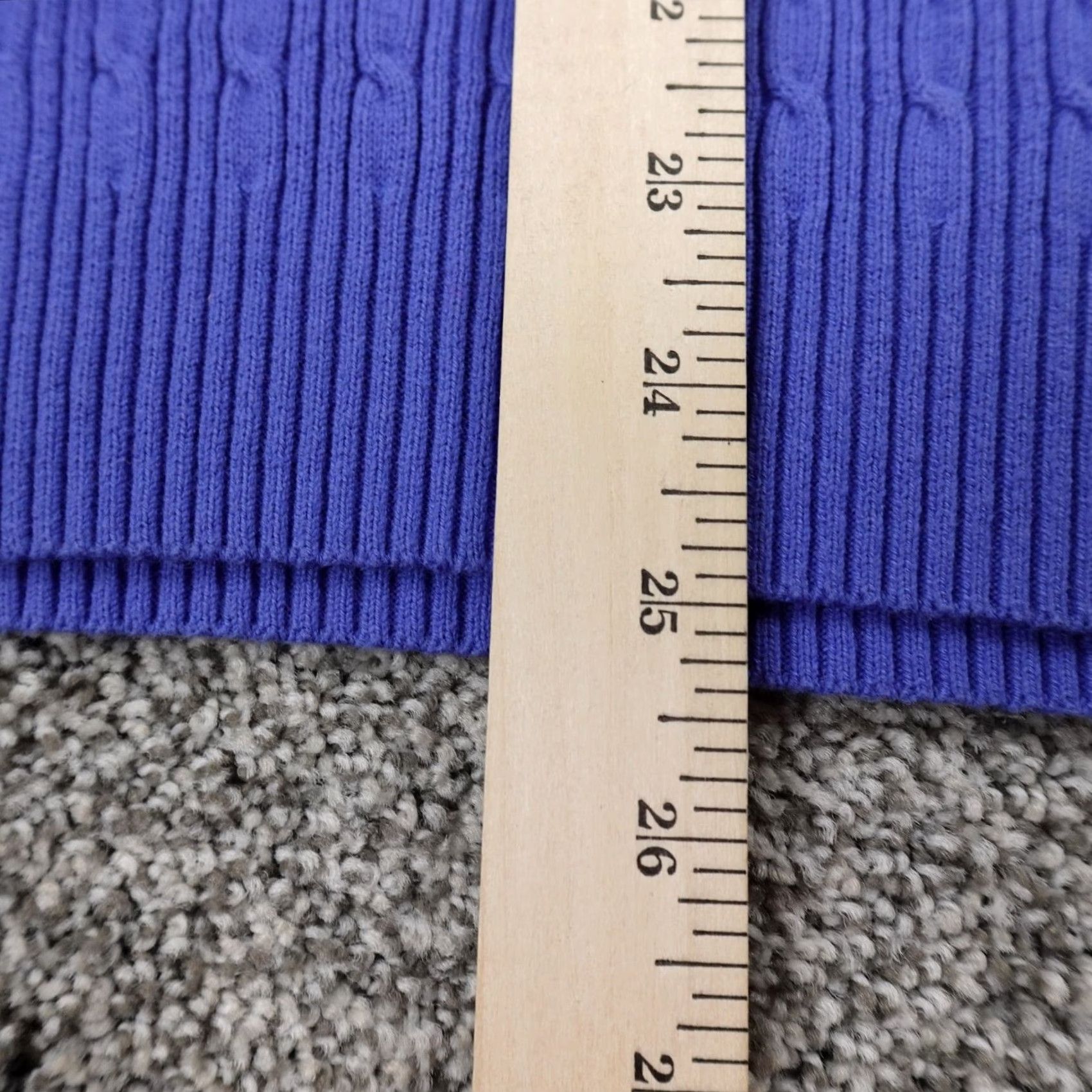 Vintage Fisherman Sweater Womens XL Blue V Neck 3D Aran Cable Knit Pullover Sweatshirt Size XL / US 12-14 / IT 48-50 - 7 Thumbnail