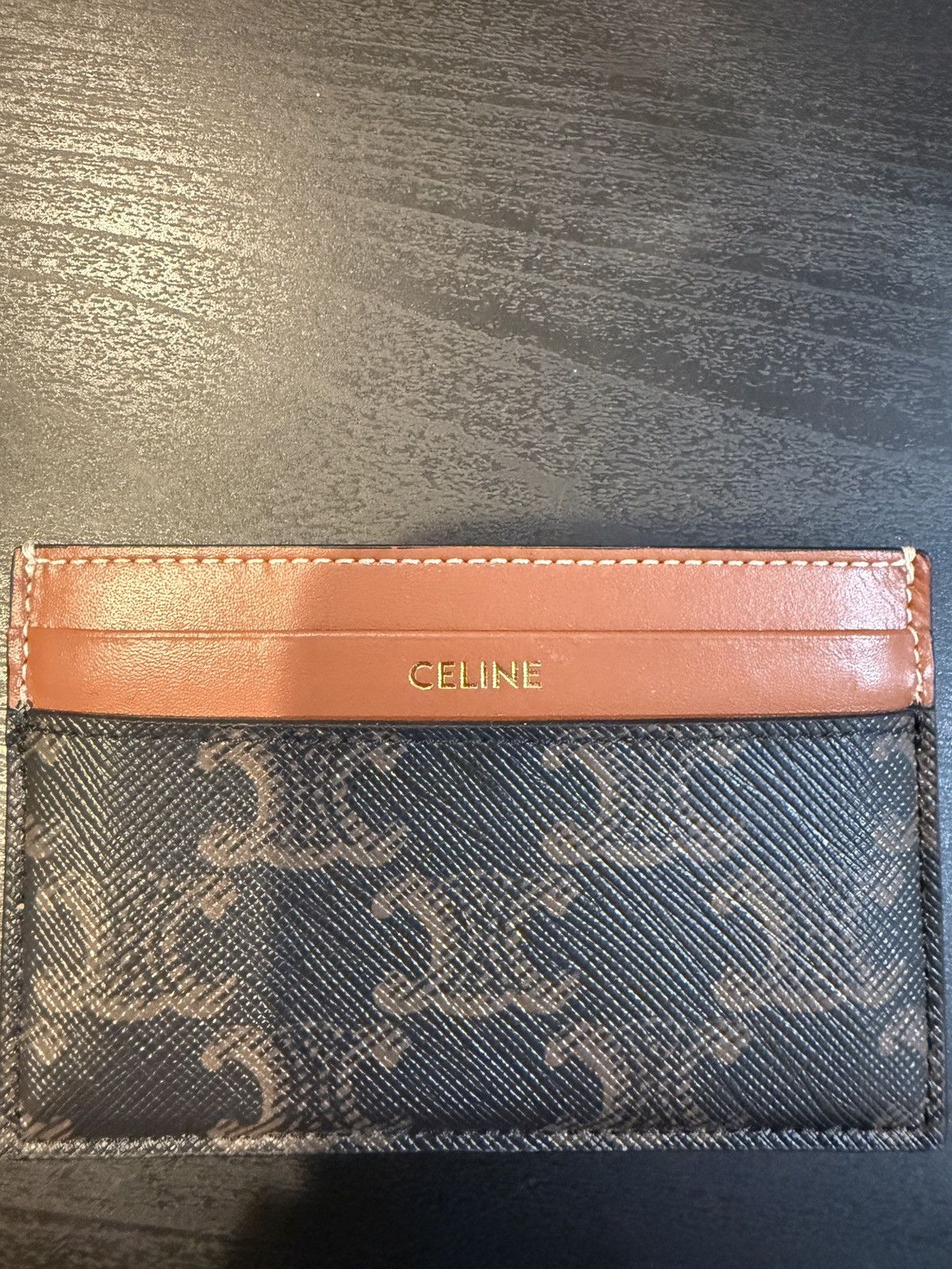 Celine Celine Medium Card Holder in Triomphe Canvas/Calfskin Size ONE SIZE - 1 Thumbnail