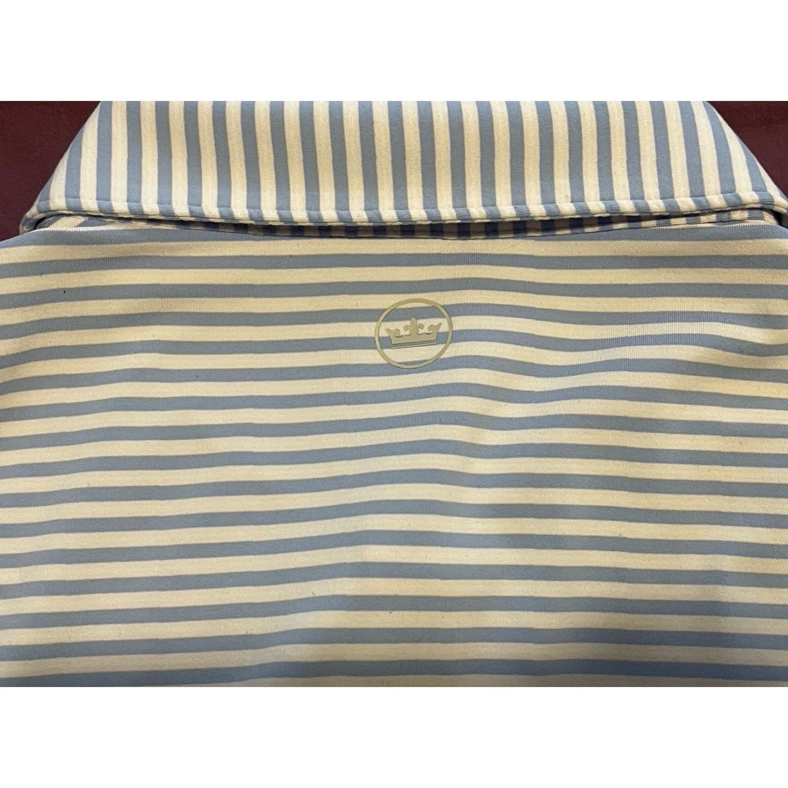 Peter Millar Peter Millar Crown Crafted Polo Men's XL White/Blue Stripes Shirt Short Sleeve Knit Casual Golf Size US XL / EU 56 / 4 - 8 Thumbnail