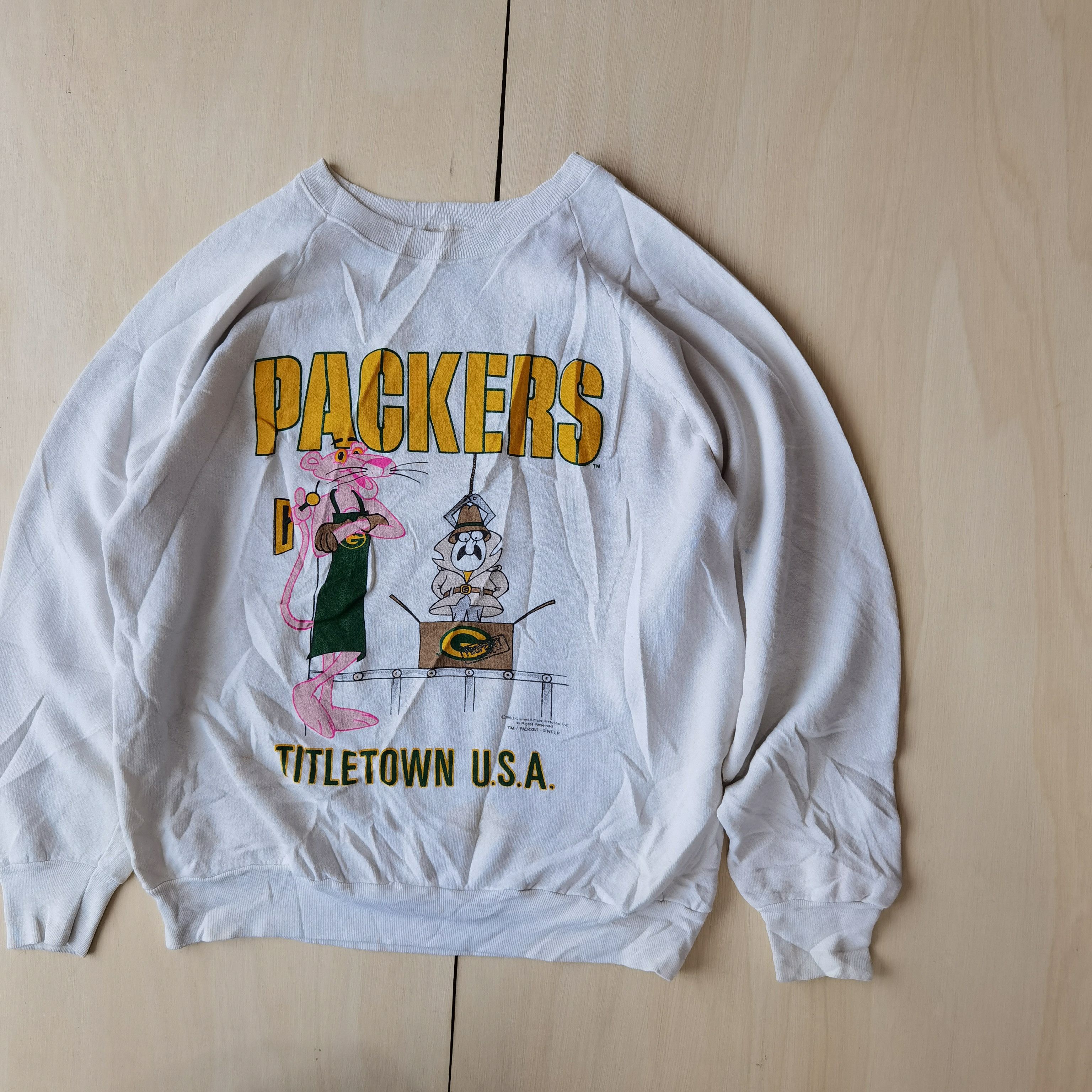 Vintage Pink panter x green bay packers sweatshirt Size US L / EU 52-54 / 3 - 3 Thumbnail