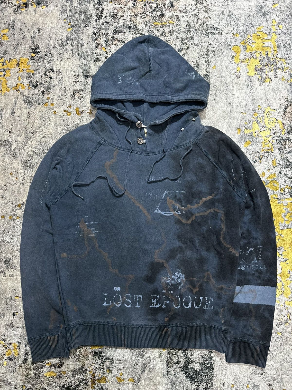 Diesel CRAZY FADED DIESEL 978 ABSTRACT POEM HOODIE Size US L / EU 52-54 / 3 - 1 Thumbnail