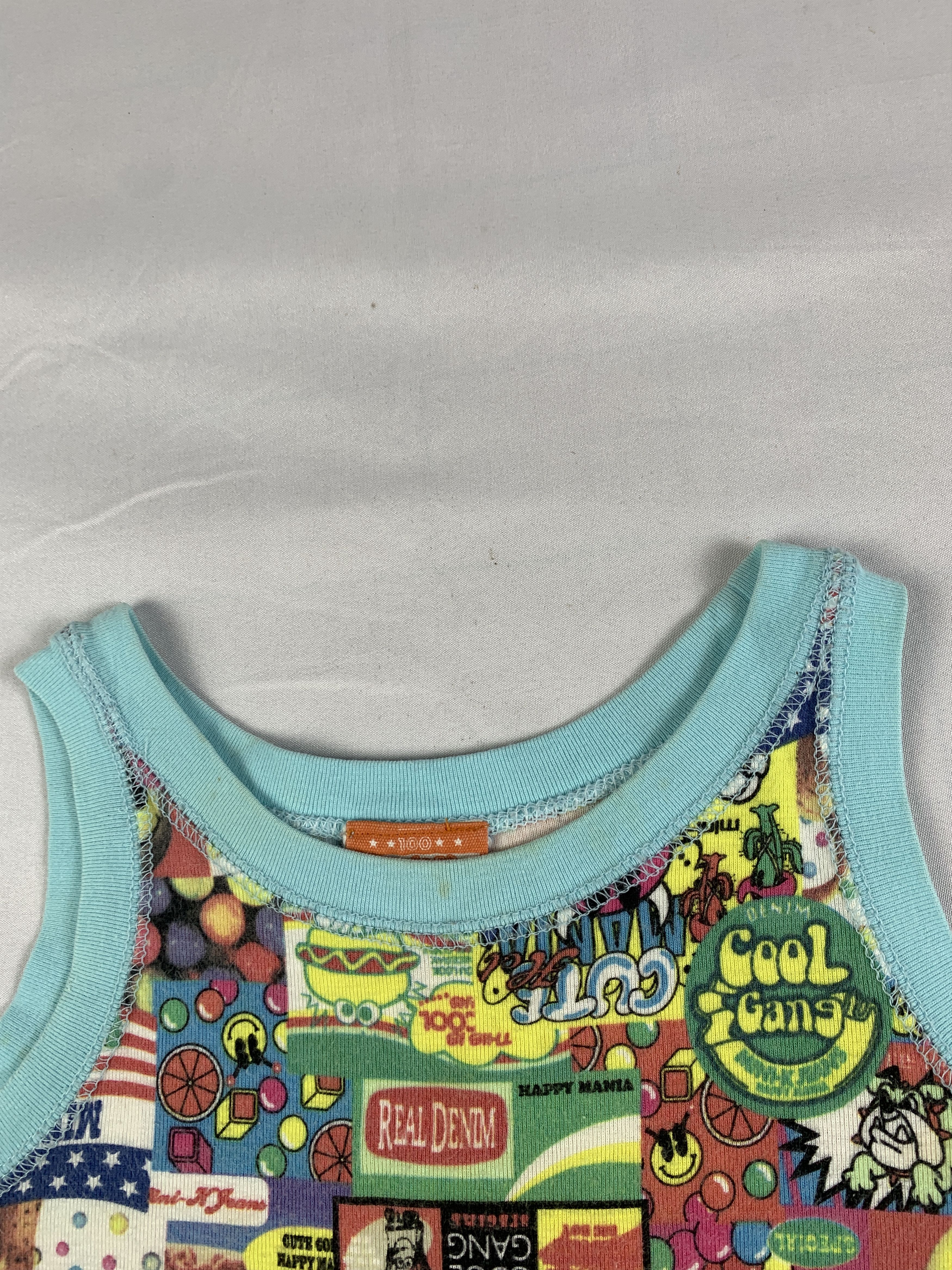 Angel Blue Mini-K Japan Candy Ringer Baby Tank Top (XS) Size XS / US 0-2 / IT 36-38 - 6 Thumbnail