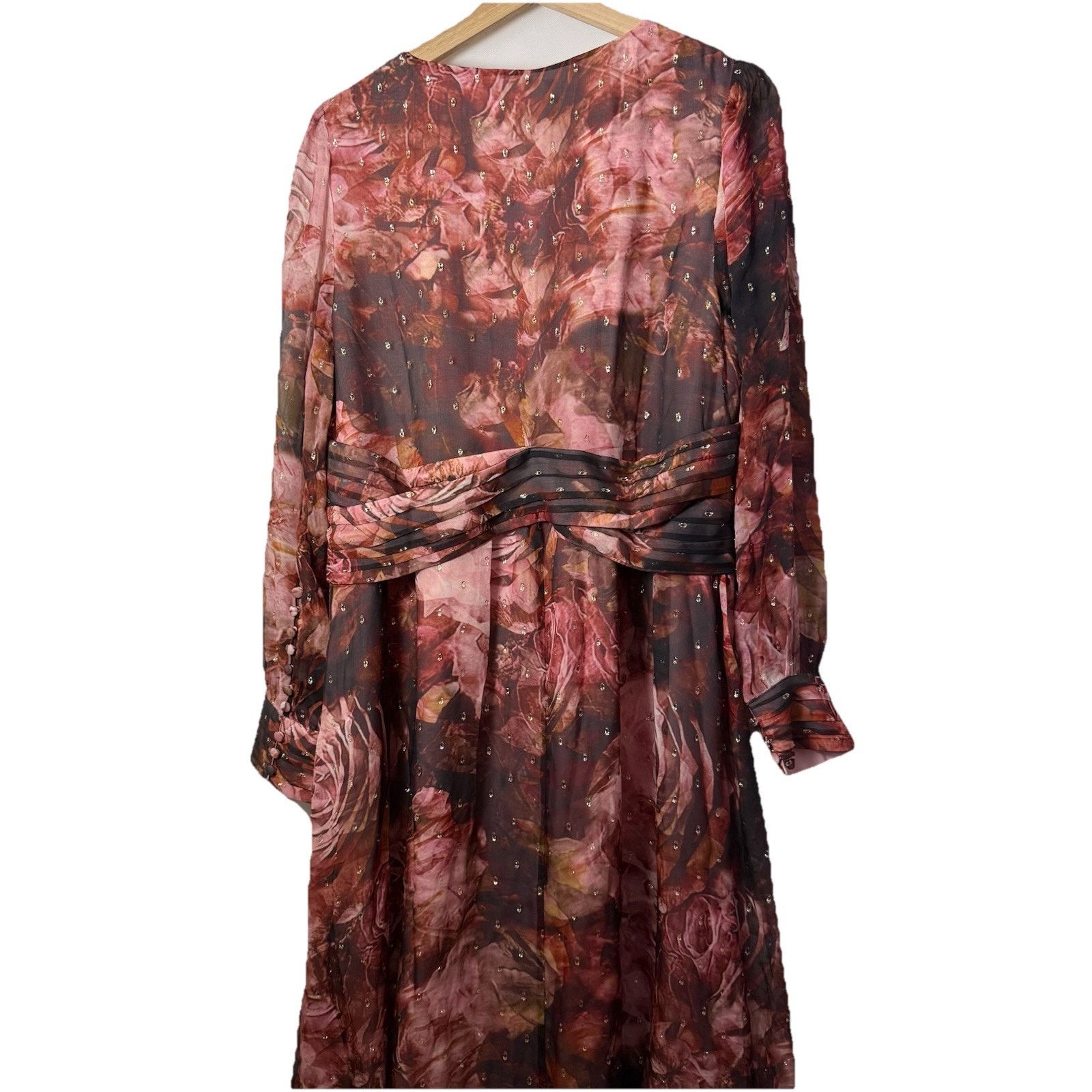 Other Soft Surroundings Dress Rose Rina Silk Maxi Boho Cottage Size XL / US 12-14 / IT 48-50 - 3 Thumbnail