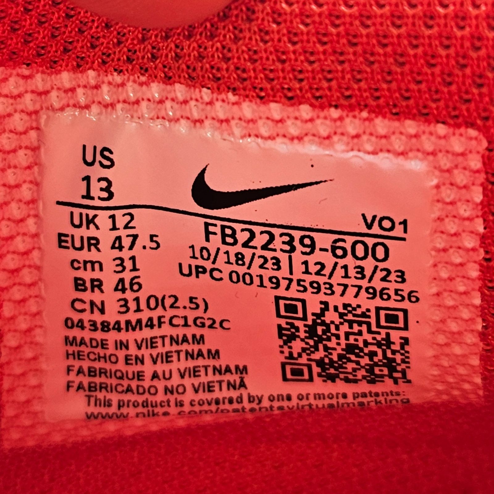Nike NIKE LEBRON MEN'S 13 WITNESS 8 BASKETBALL SHOES CRIMSON RED Size US 13 / EU 46 - 6 Thumbnail
