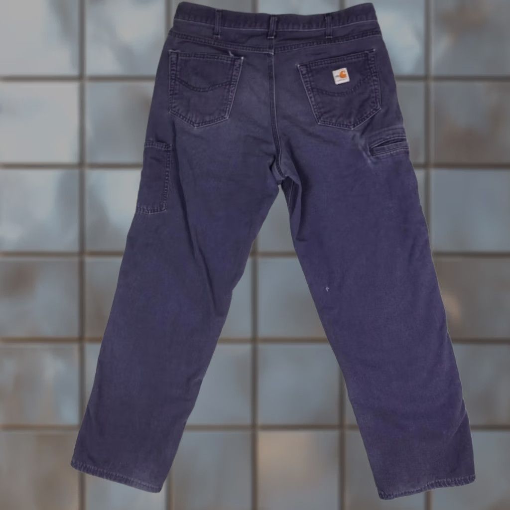 Carhartt Carhartt FR Pants Mens 36x32 Blue Relaxed Fit Canvas Work Carpenter Workwear Size US 36 / EU 52 - 1 Thumbnail