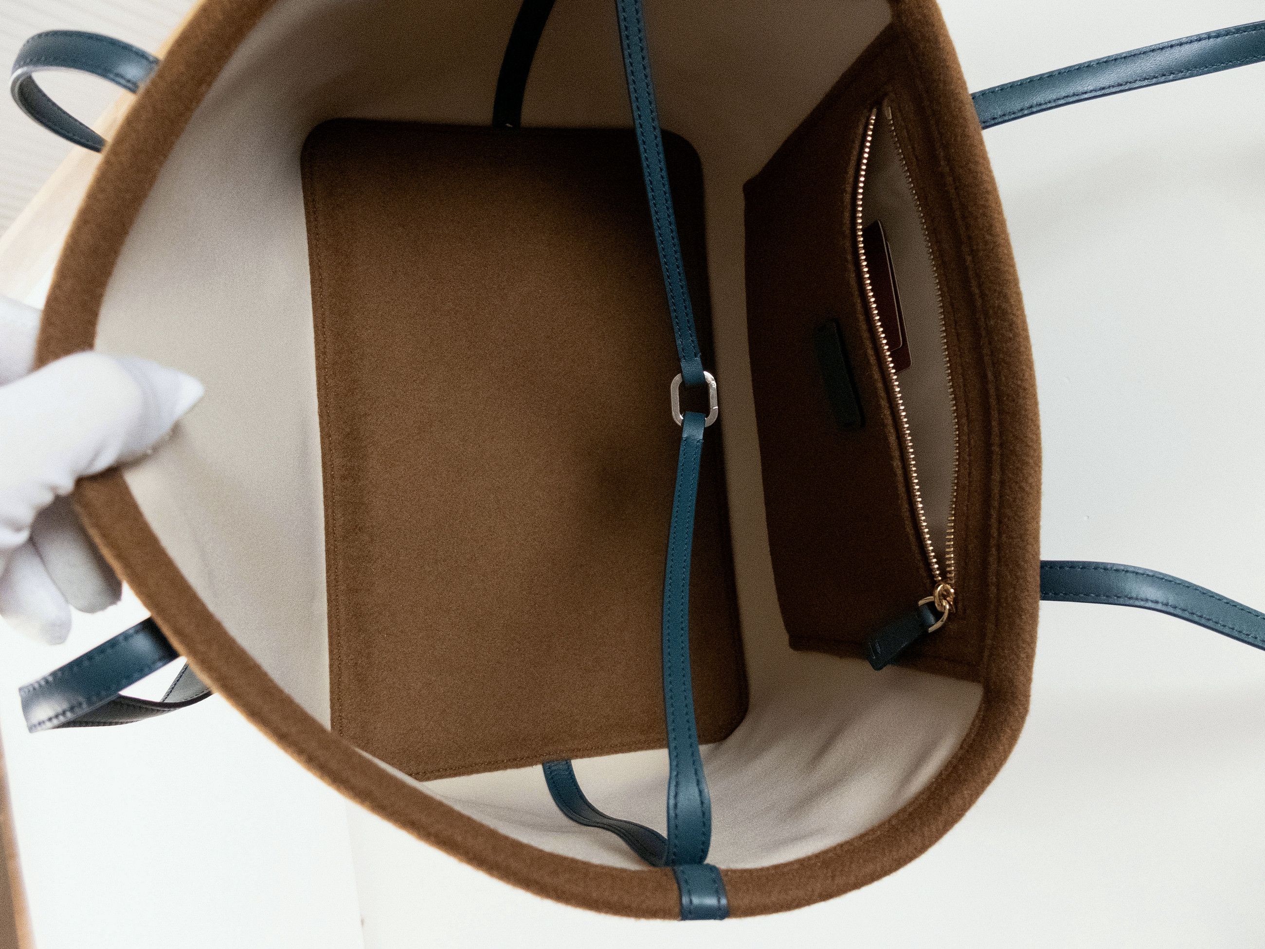 Loro Piana LORO PIANA Carry Everything brown felt cashmere tote bag Size ONE SIZE - 8 Thumbnail