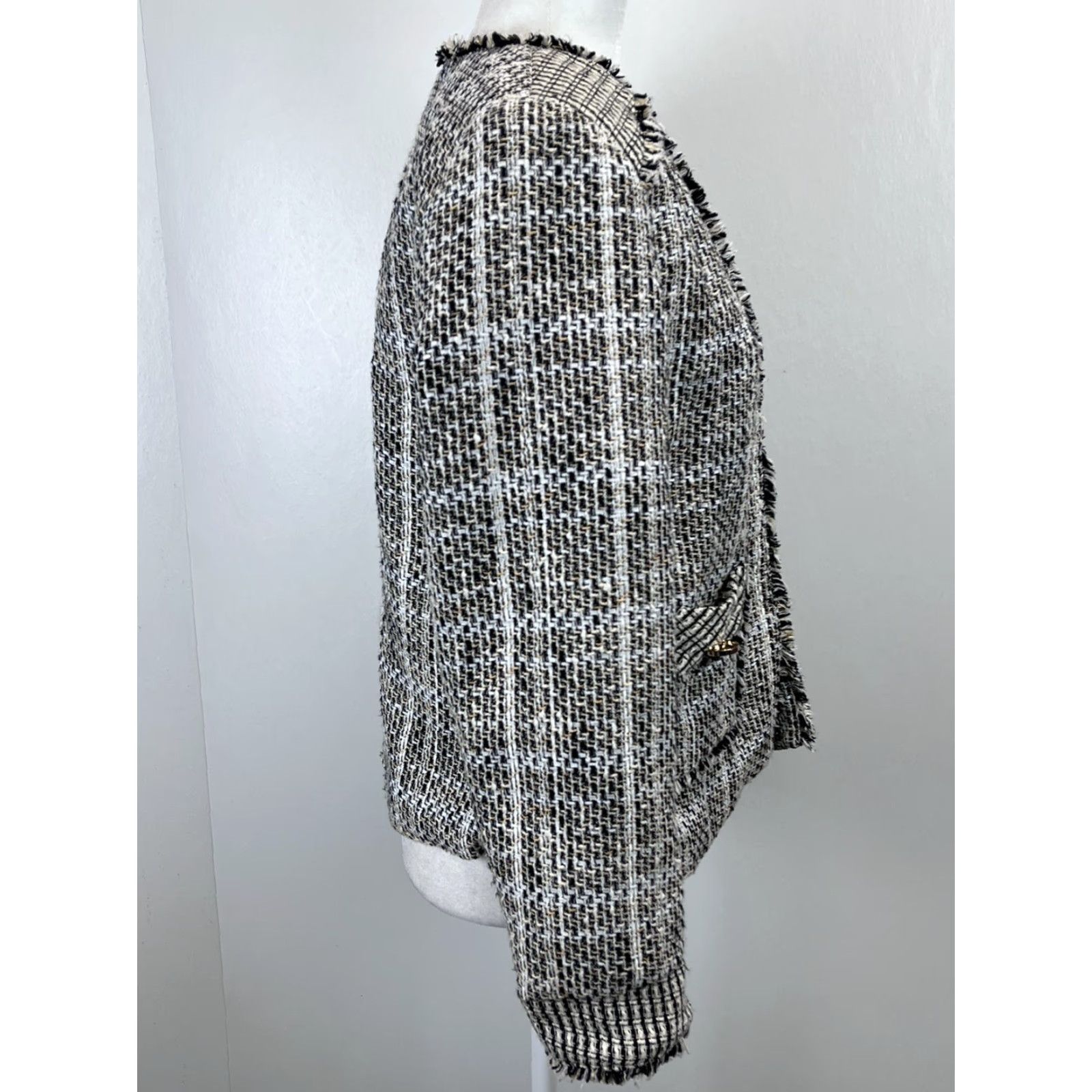 Vintage VINTAGE Chico's Tweed Blazer Jacket Womens 1 Black White Lined 2 Clasp 90s Style Sz 1 US 8-10 Size XS / US 0-2 / IT 36-38 - 5 Thumbnail
