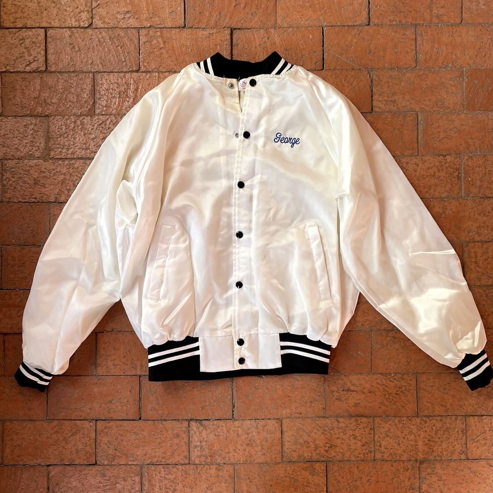 J Brand VINTAGE Satins Brand Button Up Jacket White Large Satin Coat Made In USA INTEL Jacket Size US L / EU 52-54 / 3 - 4 Thumbnail