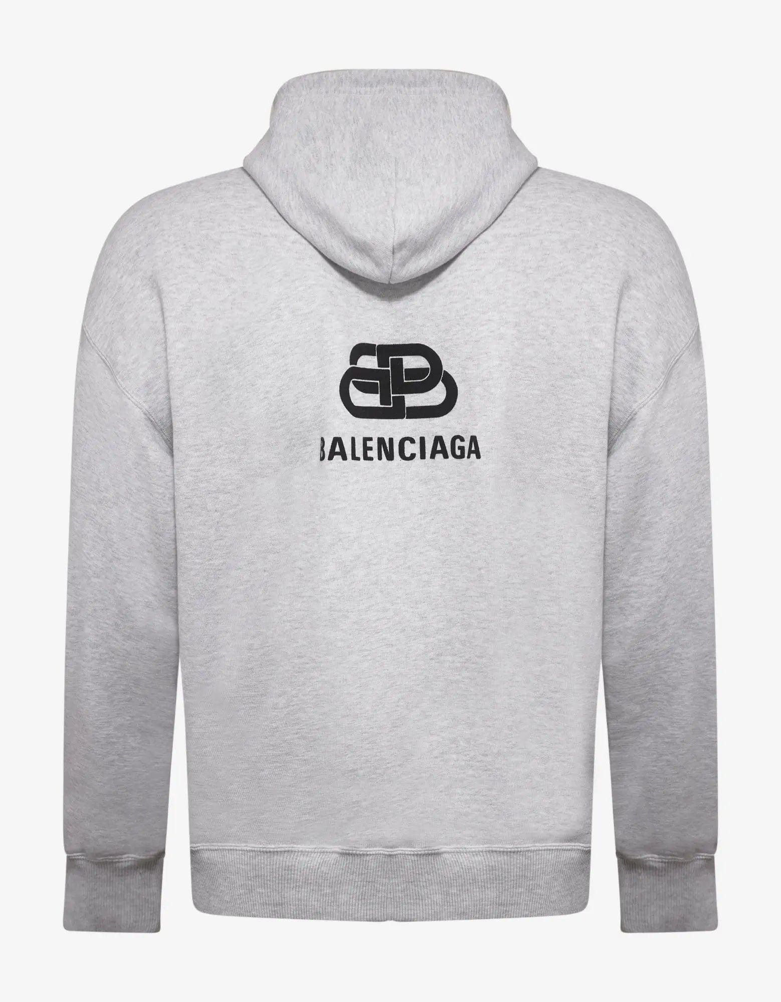 Balenciaga Balenciaga Light Grey Back BB Logo Print Hoodie Size US XL / EU 56 / 4 - 2 Thumbnail