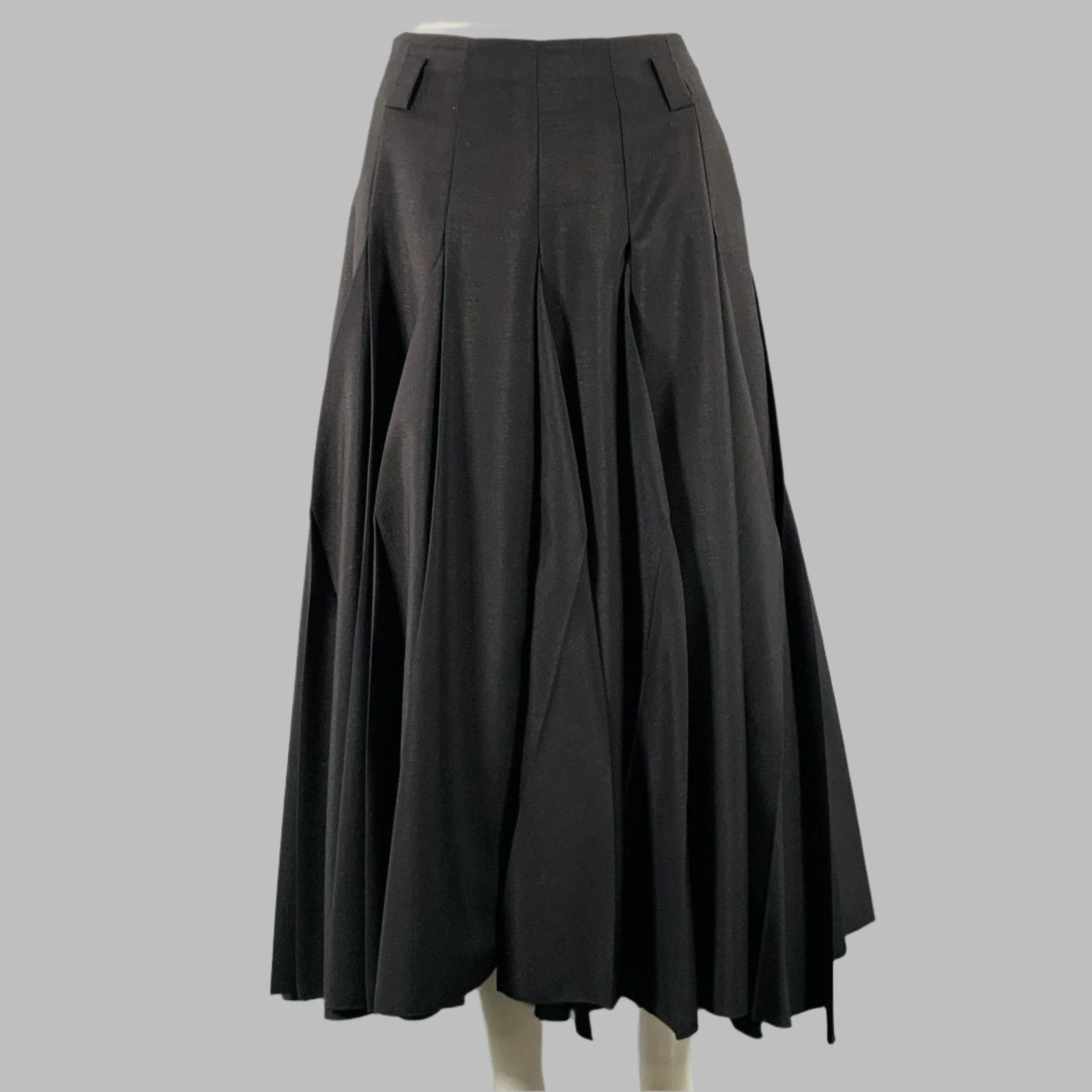Prada PRADA Size 2 Black Mohair Wool Pleated Long Skirt Size 26" / US 2 / IT 38 - 1 Thumbnail