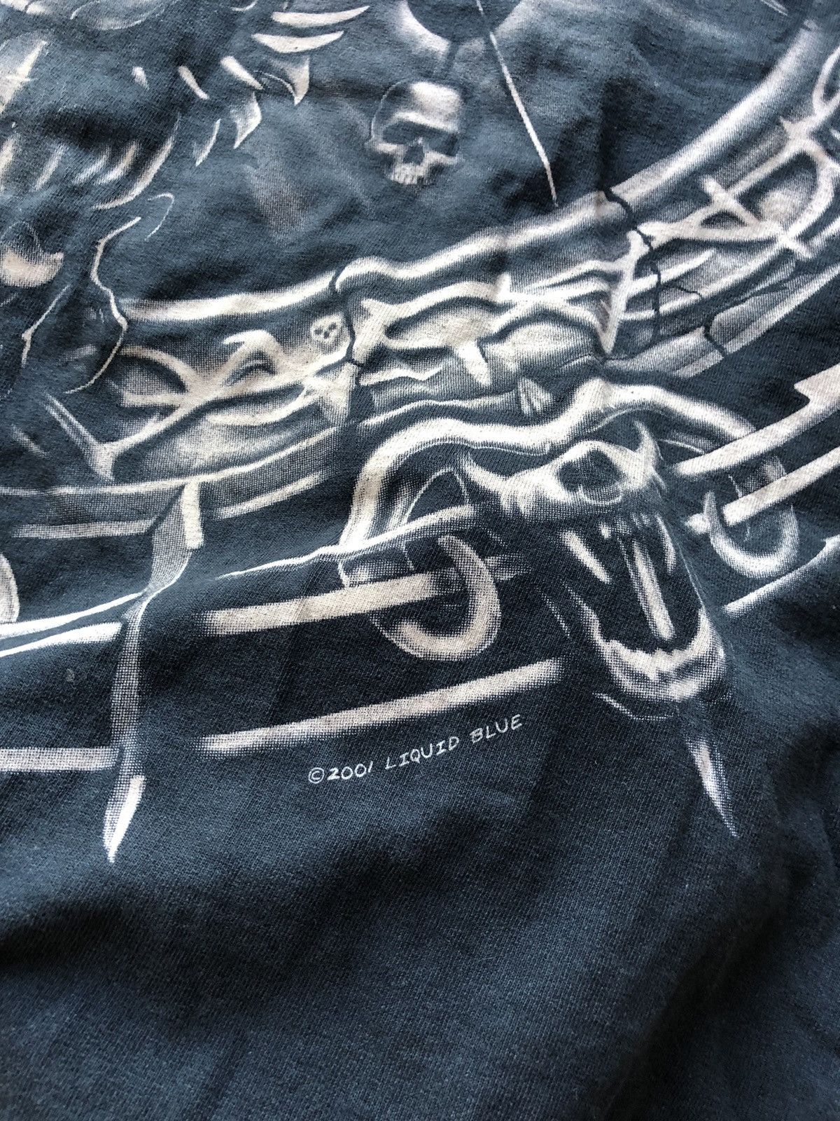 Liquid Blue × Vintage Y2K Vintage Liquid Blue Dragon Skull T-Shirt OverPrint 2001 Size US XL / EU 56 / 4 - 6 Thumbnail