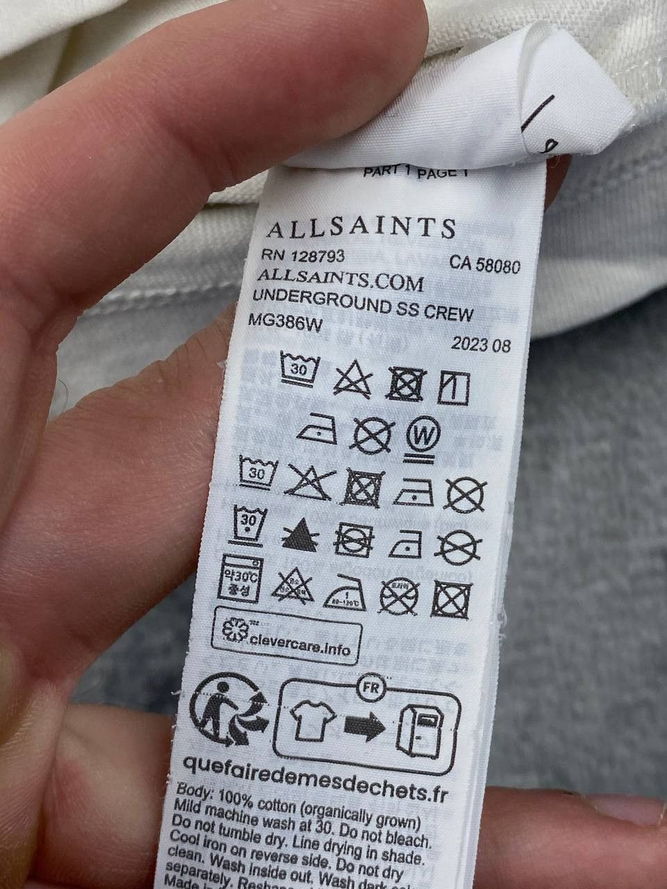 Allsaints AllSaints Underground Big Logo T Shirt Men Size S White Size US S / EU 44-46 / 1 - 9 Thumbnail