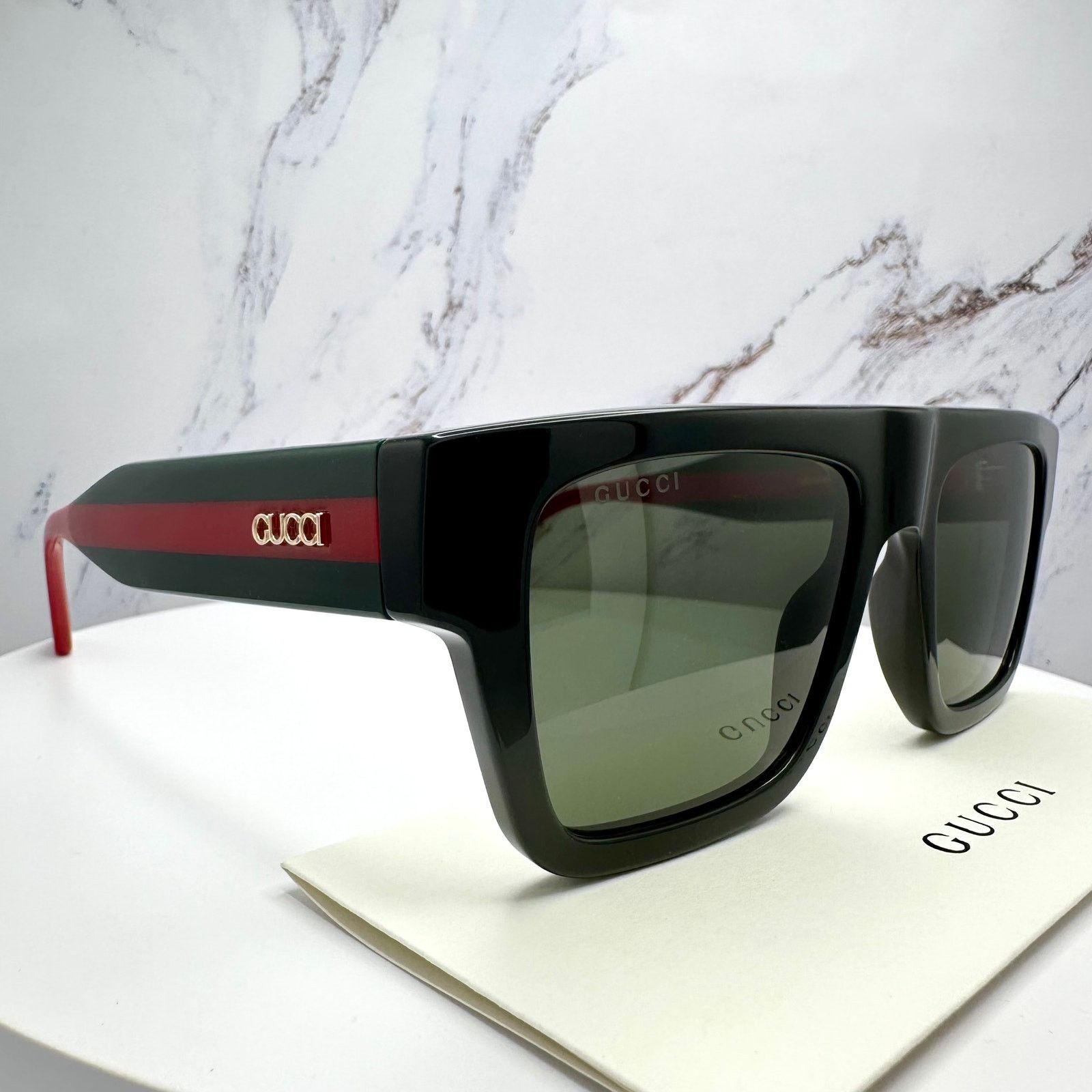 Gucci New GUCCI Sunglasses Black Classic Web Arm Authentic 2025 Size ONE SIZE - 16 Thumbnail