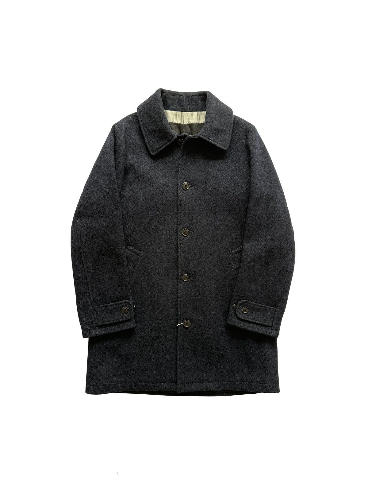image of Visvim Fw16 Herge Coat (Vtg Tweed) in Navy, Men's (Size Medium)