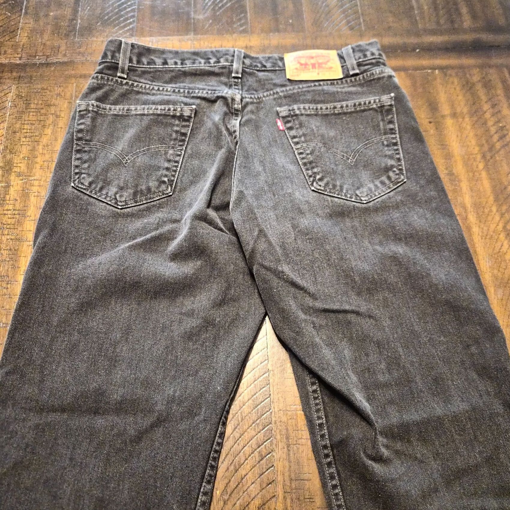 Levi's VINTAGE Levis 505 Mens Jeans 36x32 Black Regular Fit Straight Leg Y2K 2000 G273 Size US 36 / EU 52 - 6 Thumbnail
