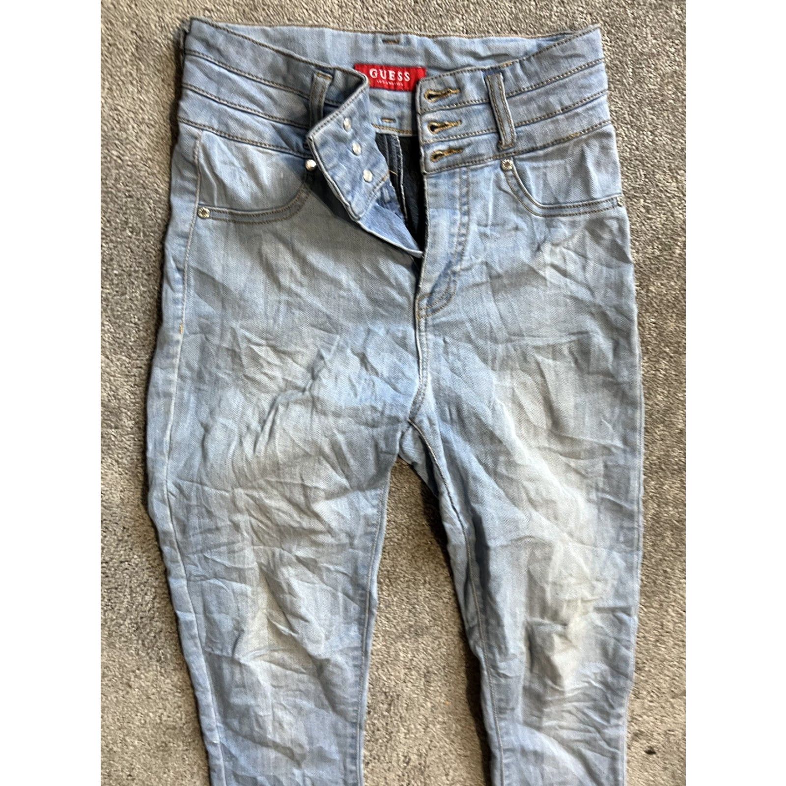 Guess VINTAGE GUESS Women's Skinny Jeans Size 26 High-Waist Denim Stretch Dark Blue Fall Winter Size 26" / US 2 / IT 38 - 2 Thumbnail