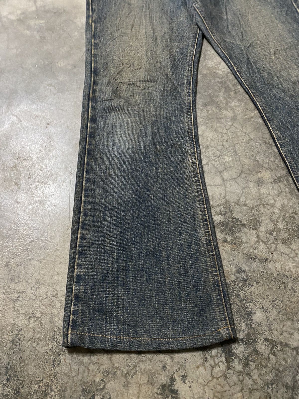 Japanese Brand Flare Jeans Japanese Bobson Mud Rusty Distressed Baggy Jeans Size US 31 - 2 Thumbnail