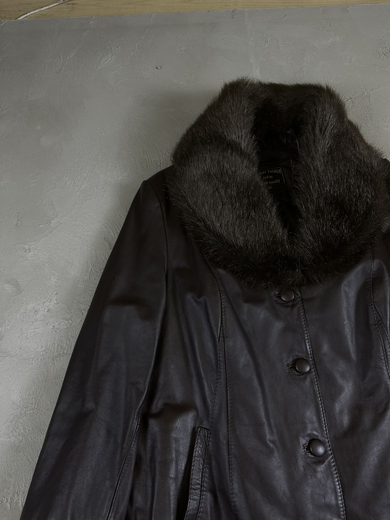 Genuine Leather 80s Leather Fur Avant Garde Coat Japan Hype Size L / US 10 / IT 46 - 5 Thumbnail
