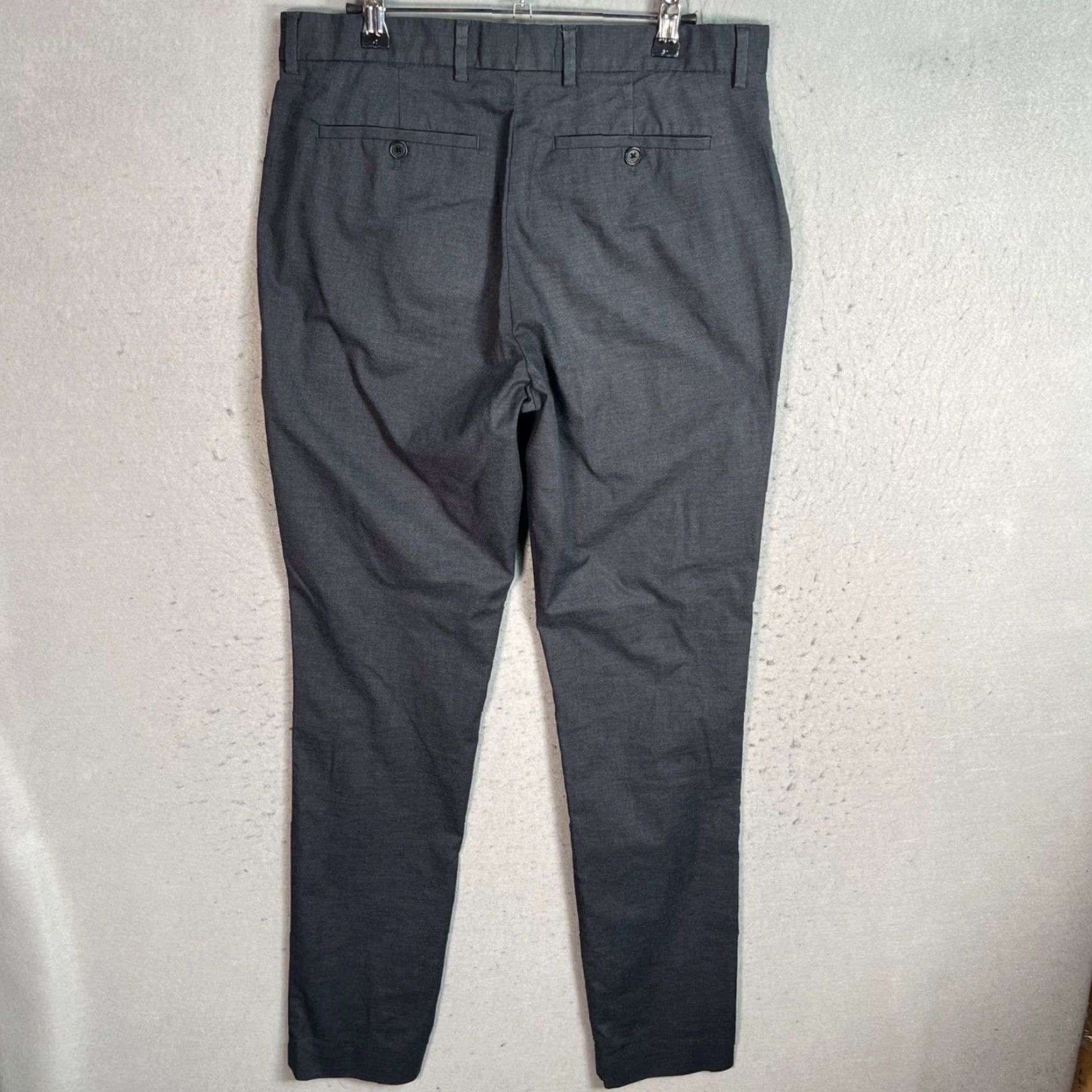 Banana Republic BANANA REPUBLIC Dress Pants Men 31x33 Grey Core Temp Slim Fit Flat Front Cotton Blend Tapered 8/10 Mens Size US 31 - 2 Thumbnail