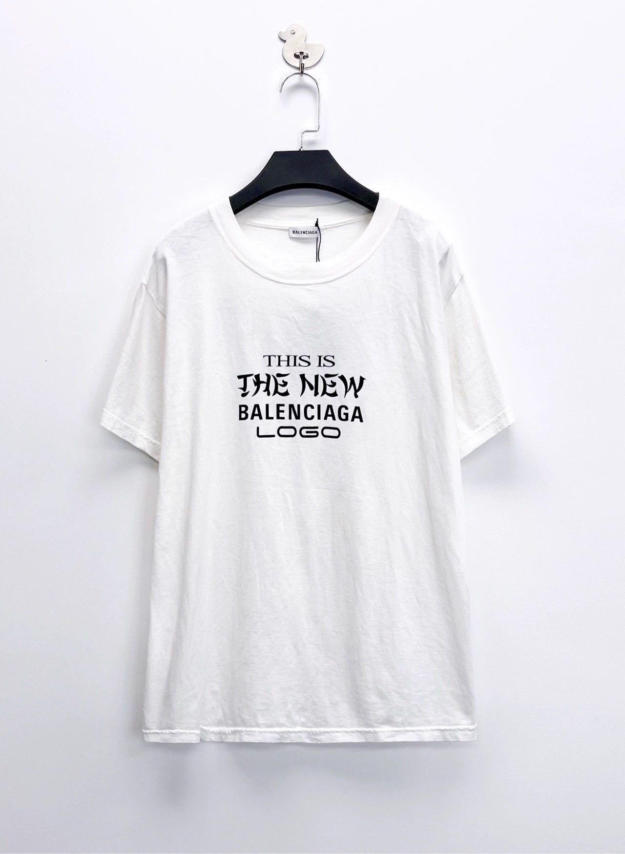 Balenciaga Balenciaga White New Logo Short Sleeve Tee - dmc Size US L / EU 52-54 / 3 - 1 Thumbnail