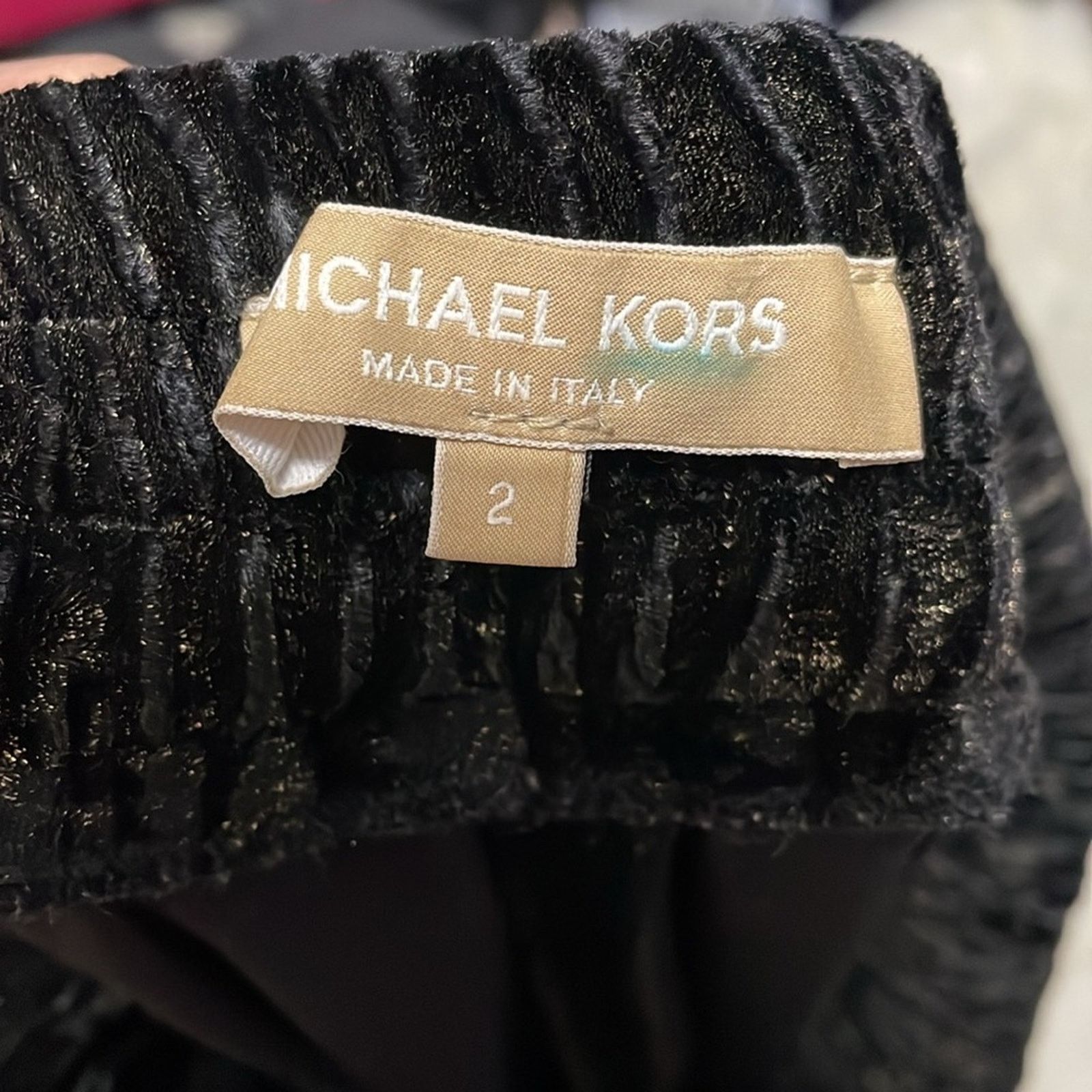 Michael Kors Michael Kors Collection Crushed Velvet Metallic Joggers Size 26" / US 2 / IT 38 - 4 Thumbnail