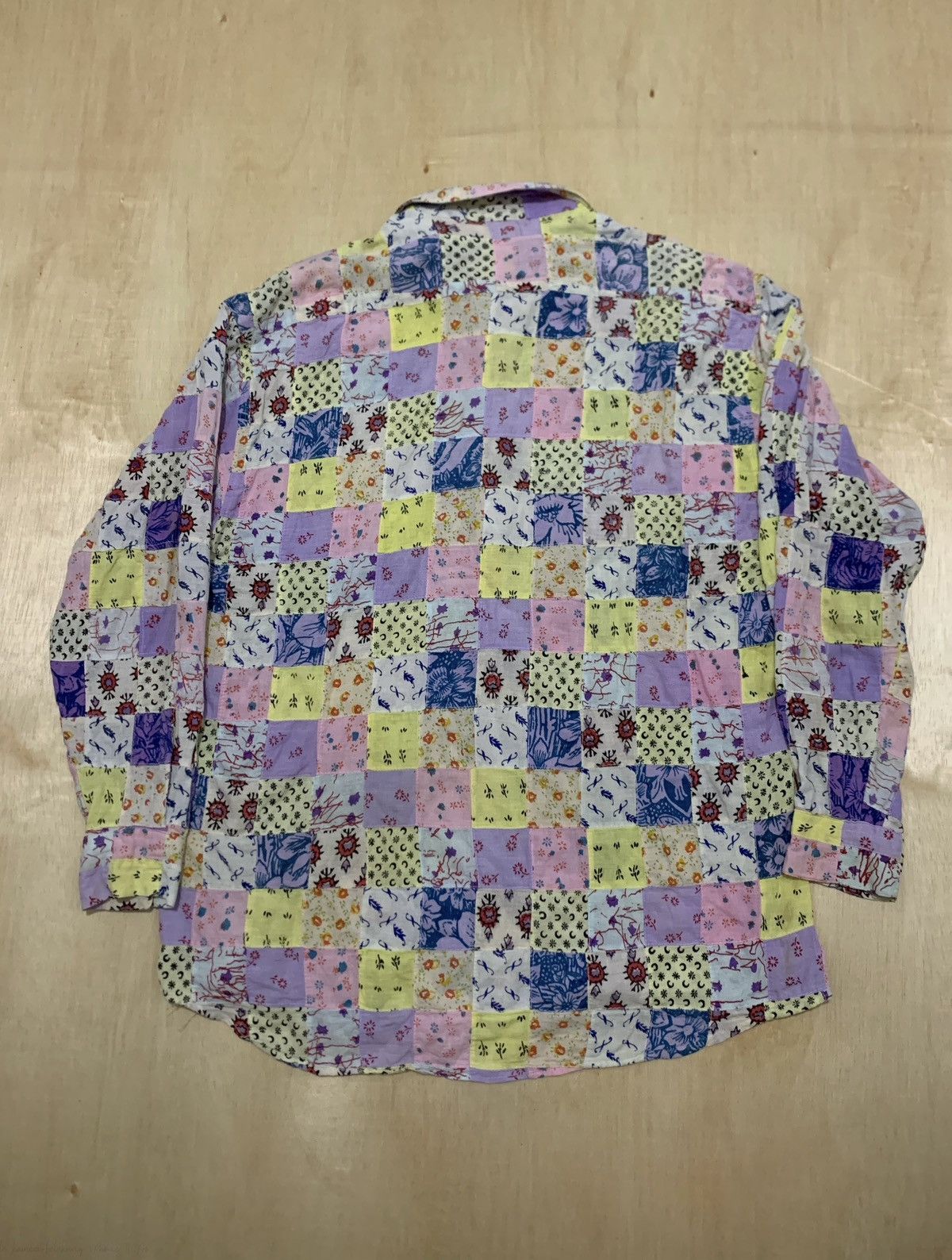 Comme des Garcons × Japanese Brand Vintage D.E.U.X. Bath Palier Patchwork Shirt Size US L / EU 52-54 / 3 - 3 Thumbnail