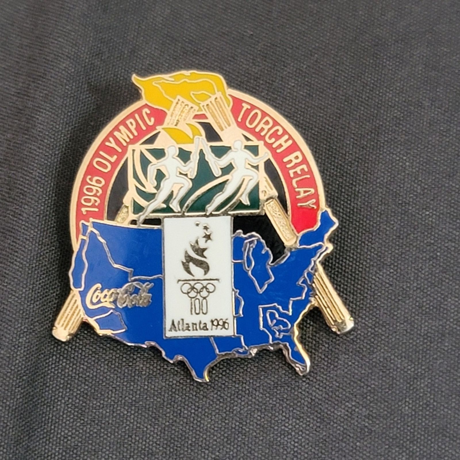 Coca Cola Vtg 1996 Coca-Cola Atlanta Olympics Torch Relay Lapel Pin Size ONE SIZE - 1 Thumbnail