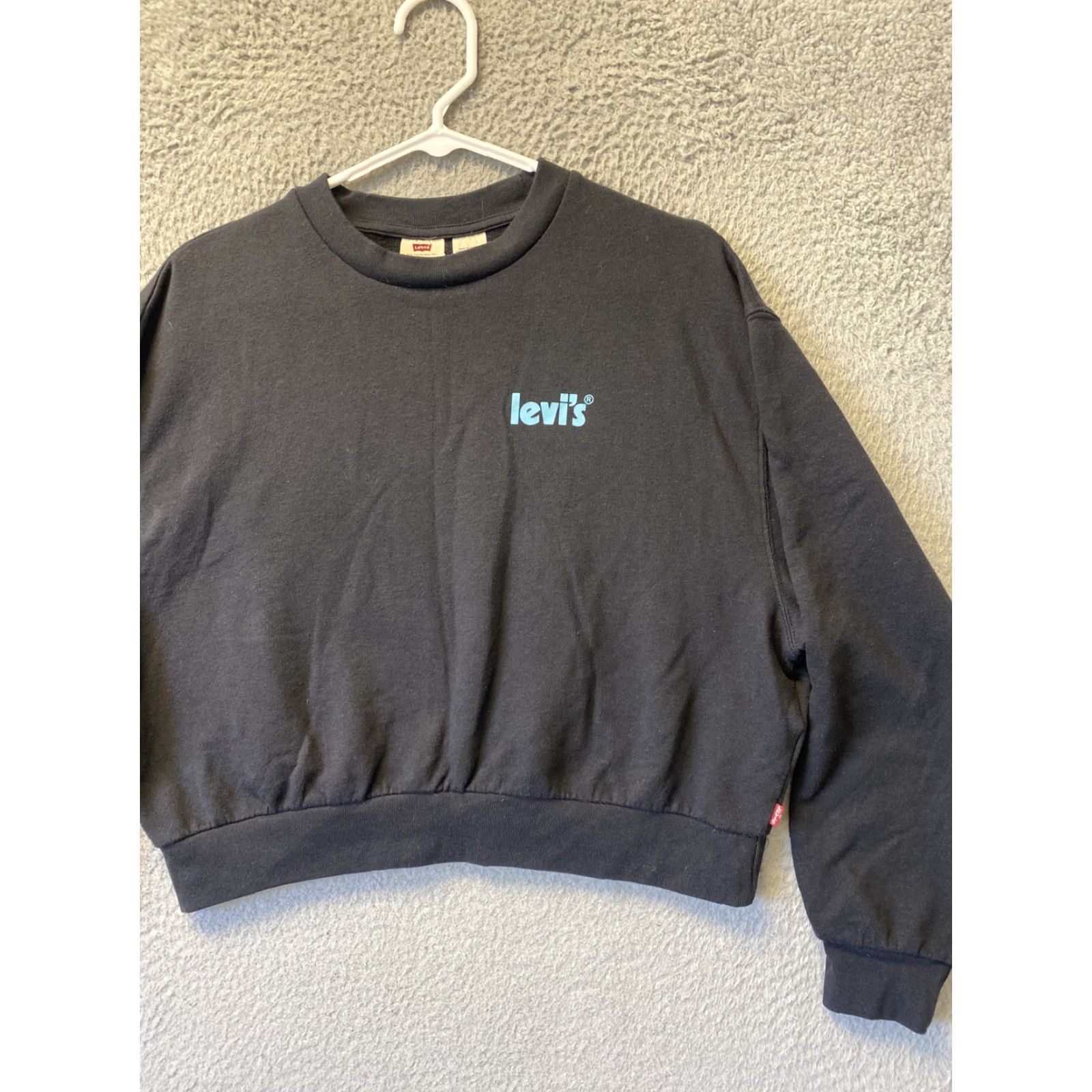 Vintage Levi's Womens Sweatshirt Size Small Black Pullover Long Sleeve Logo Activewear Size S / US 4 / IT 40 - 2 Thumbnail