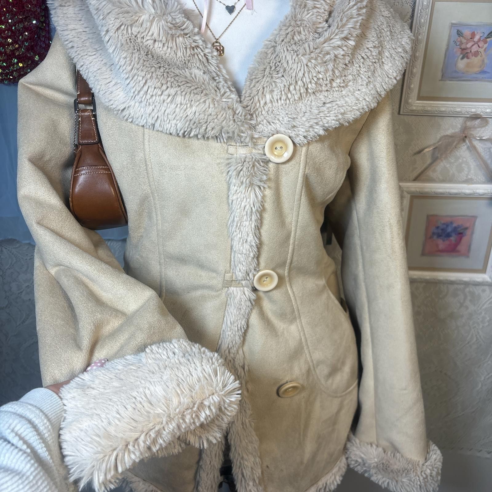 Jones New York vintage fur penny lane soft cozy jacket Size L / US 10 / IT 46 - 6 Thumbnail