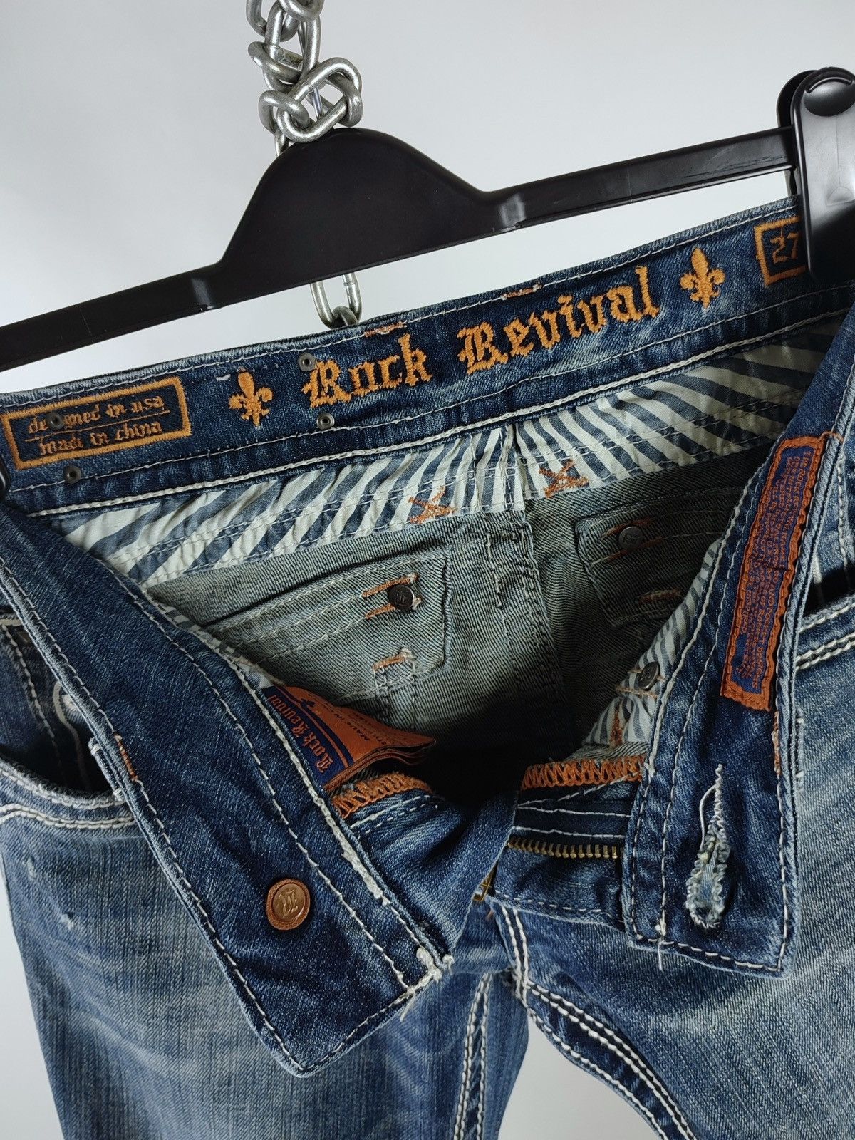Rock Revival Y2K Rock Revival Rhinestones Embroidered Denim Jeans Size 27" / US 4 / IT 40 - 8 Thumbnail