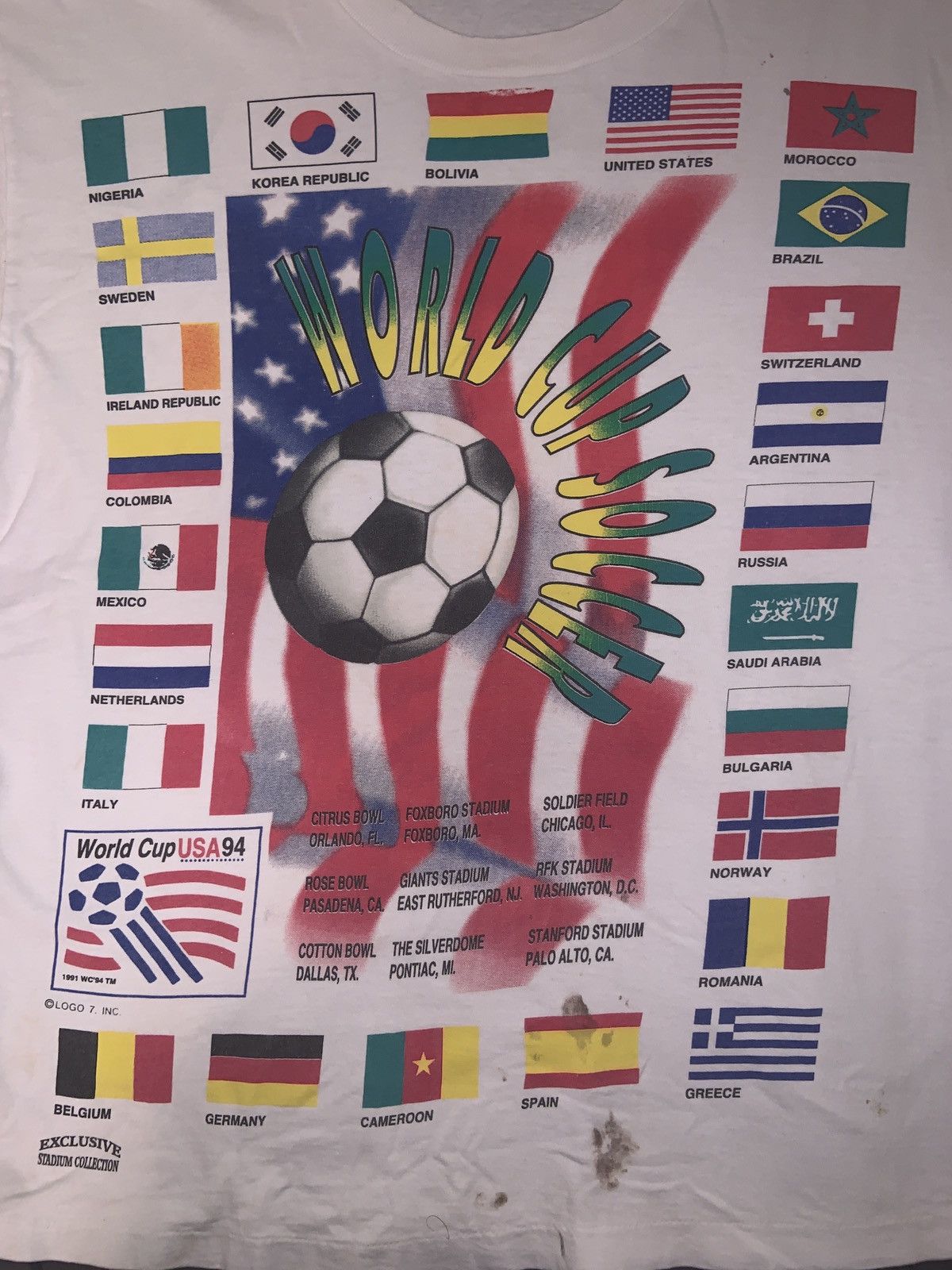 Logo 7 Vintage 1991 World Cup USA 94 - XL Size US XL / EU 56 / 4 - 4 Thumbnail