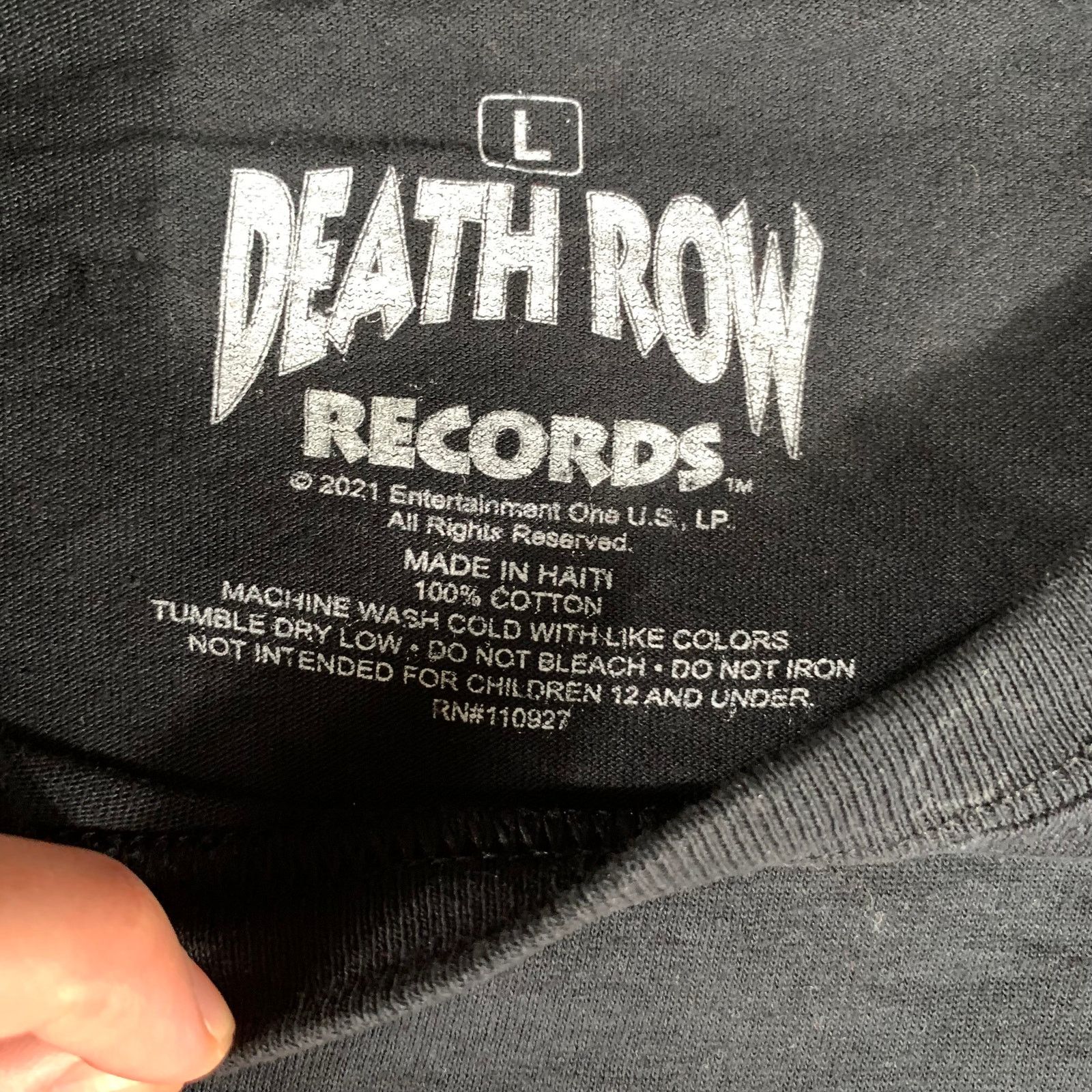Death Row Records Deathrow Records Shirt Adult Large Black Casual T Shirt Mens Size US L / EU 52-54 / 3 - 5 Thumbnail
