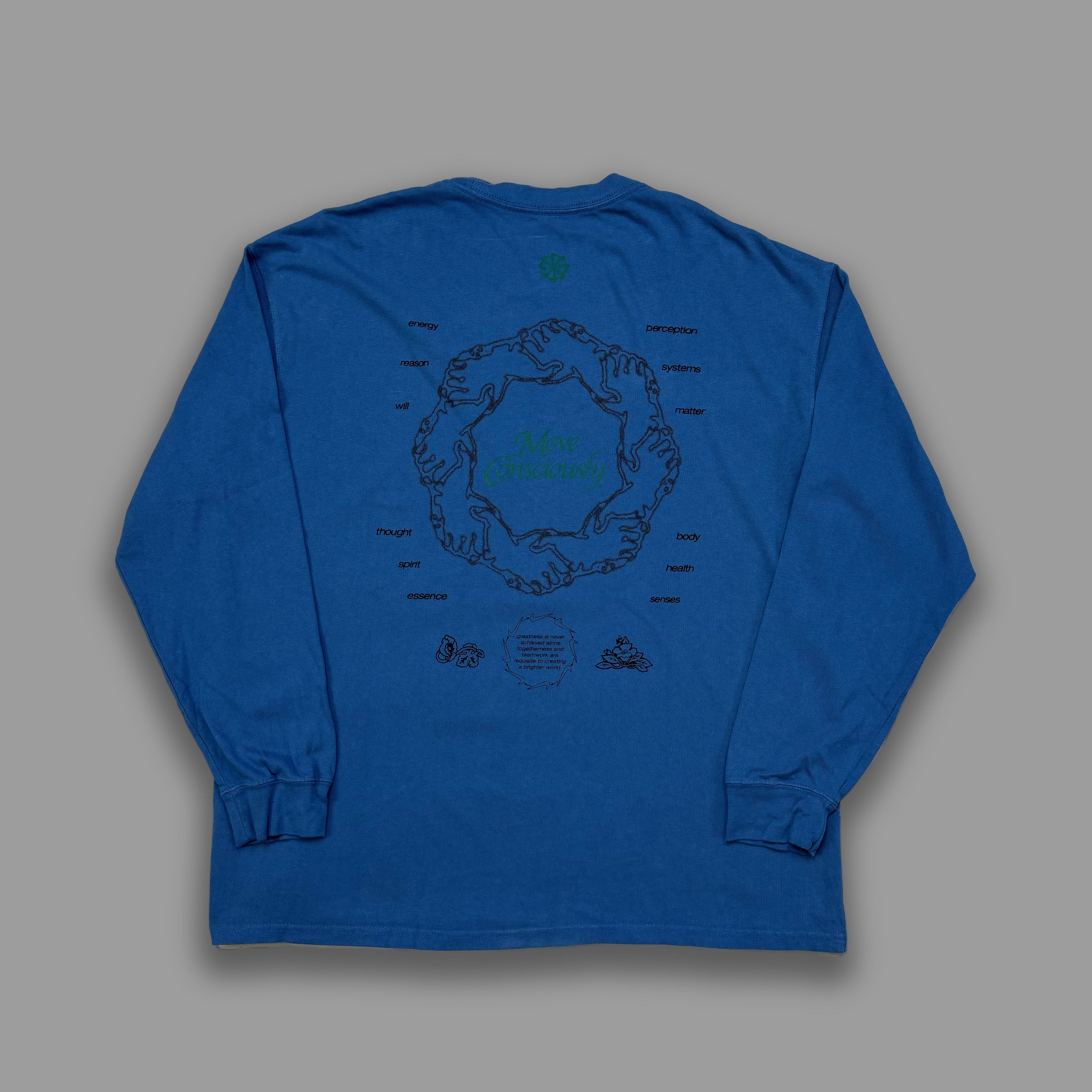 Nike NIKE MOVE COUNSCIOUSLY LONGSLEEVE BLUE PRINTED SWEATSHIRT Size US XL / EU 56 / 4 - 2 Thumbnail