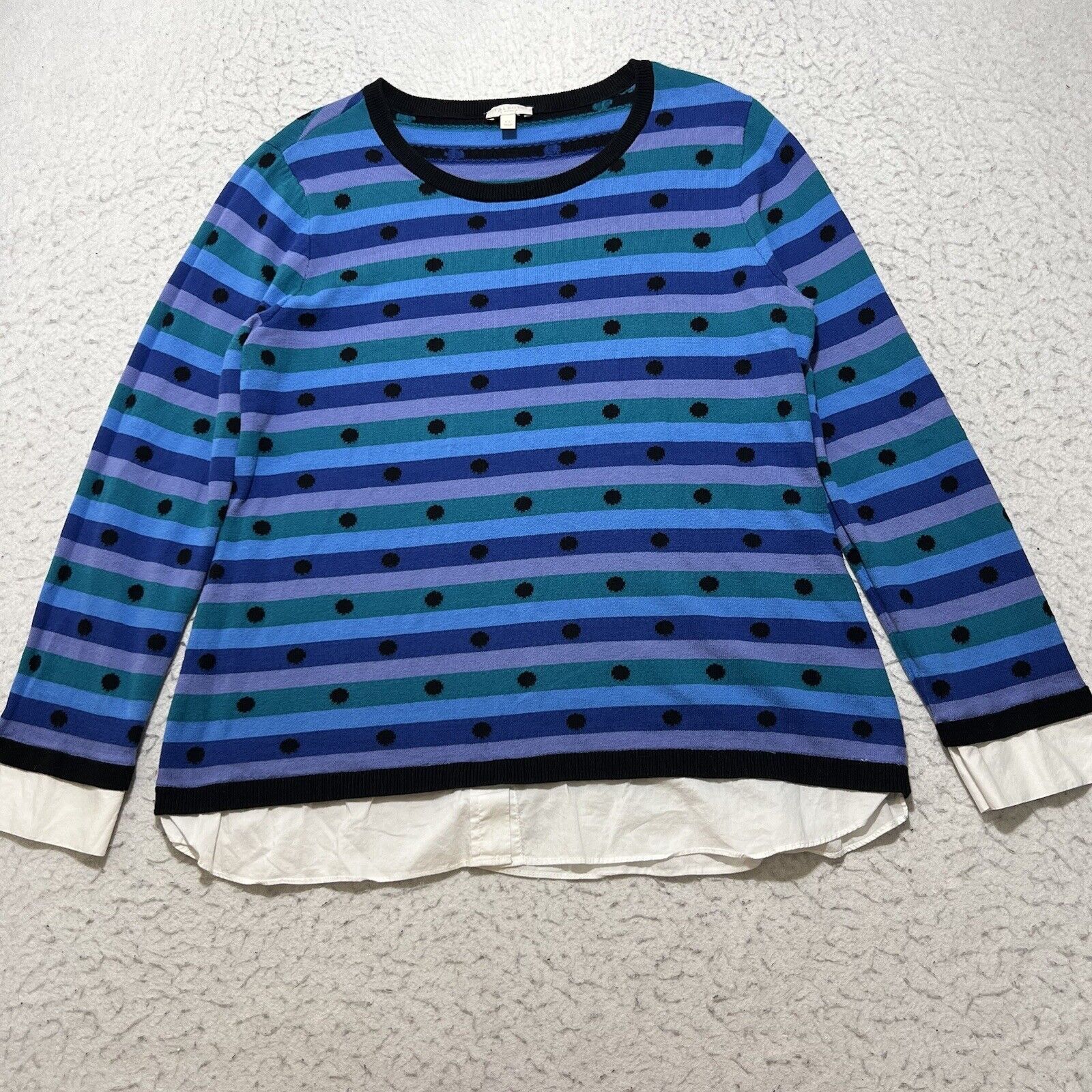 Other Talbots Crewneck Sweater Polka Dot Purple Blue Pattern Size L / US 10 / IT 46 - 1 Thumbnail