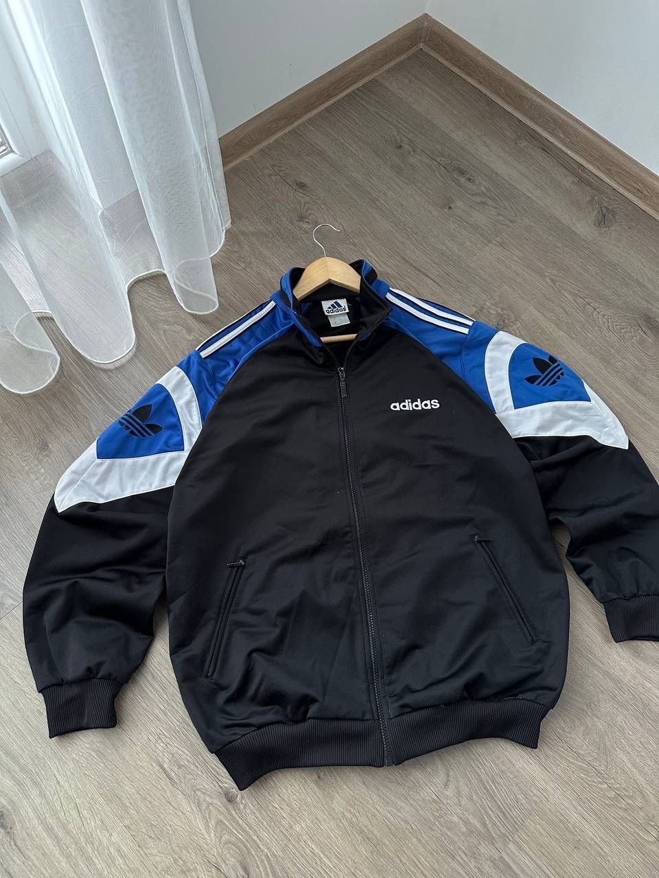 Adidas × Vintage Vintage Adidas Black Sportswear Zip Hoodie Size US L / EU 52-54 / 3 - 5 Thumbnail
