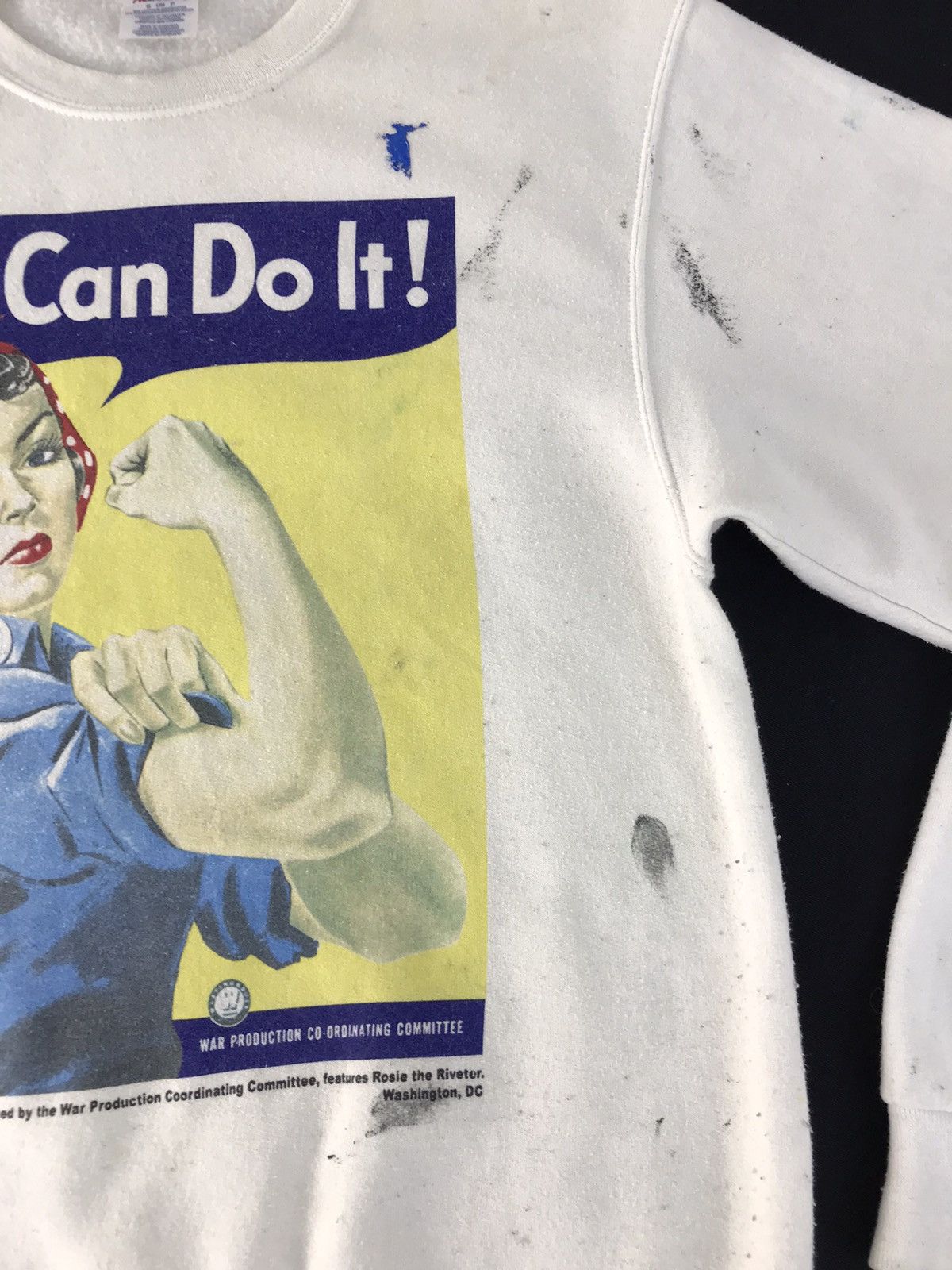 Jerzees × Vintage Vintage Sweatshirt Rosie The Riveter World War 2 Poster Size US M / EU 48-50 / 2 - 7 Thumbnail