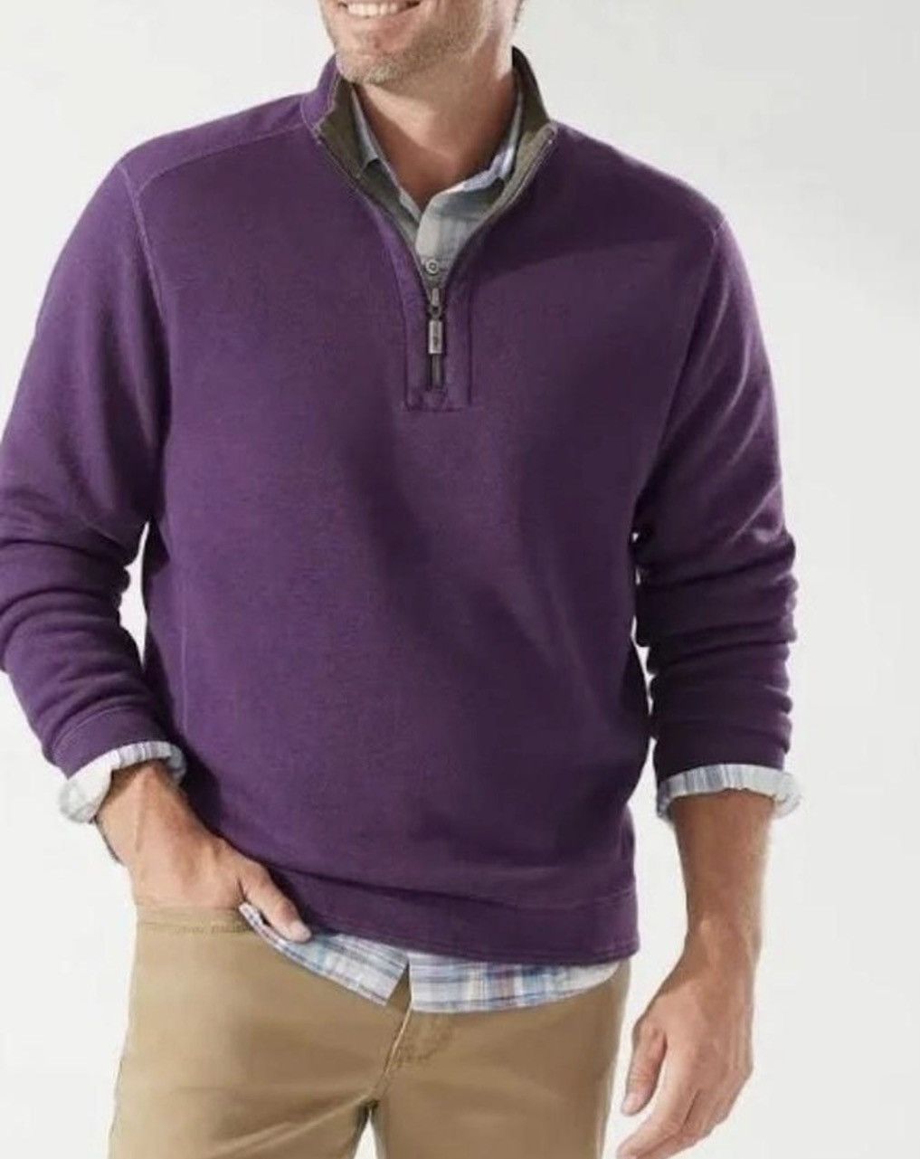 Tommy Bahama Tommy Bahama Reversible Quarter Zip Pullover Sweater Size US XL / EU 56 / 4 - 1 Thumbnail