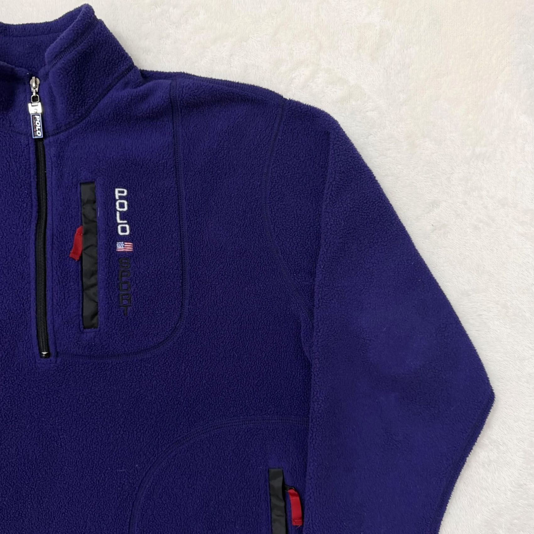 Polo Ralph Lauren Polo Ralph Lauren Sport Sweater Mens Large Purple 1/2 Zip Fleece Pullover Jacket Size US L / EU 52-54 / 3 - 3 Thumbnail