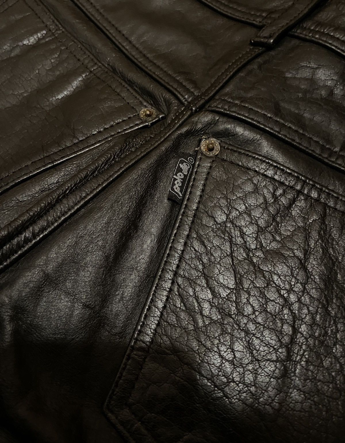 Genuine Leather × Vintage Vintage Motorcycle Leather Biker Pants Size US 30 / EU 46 - 10 Thumbnail