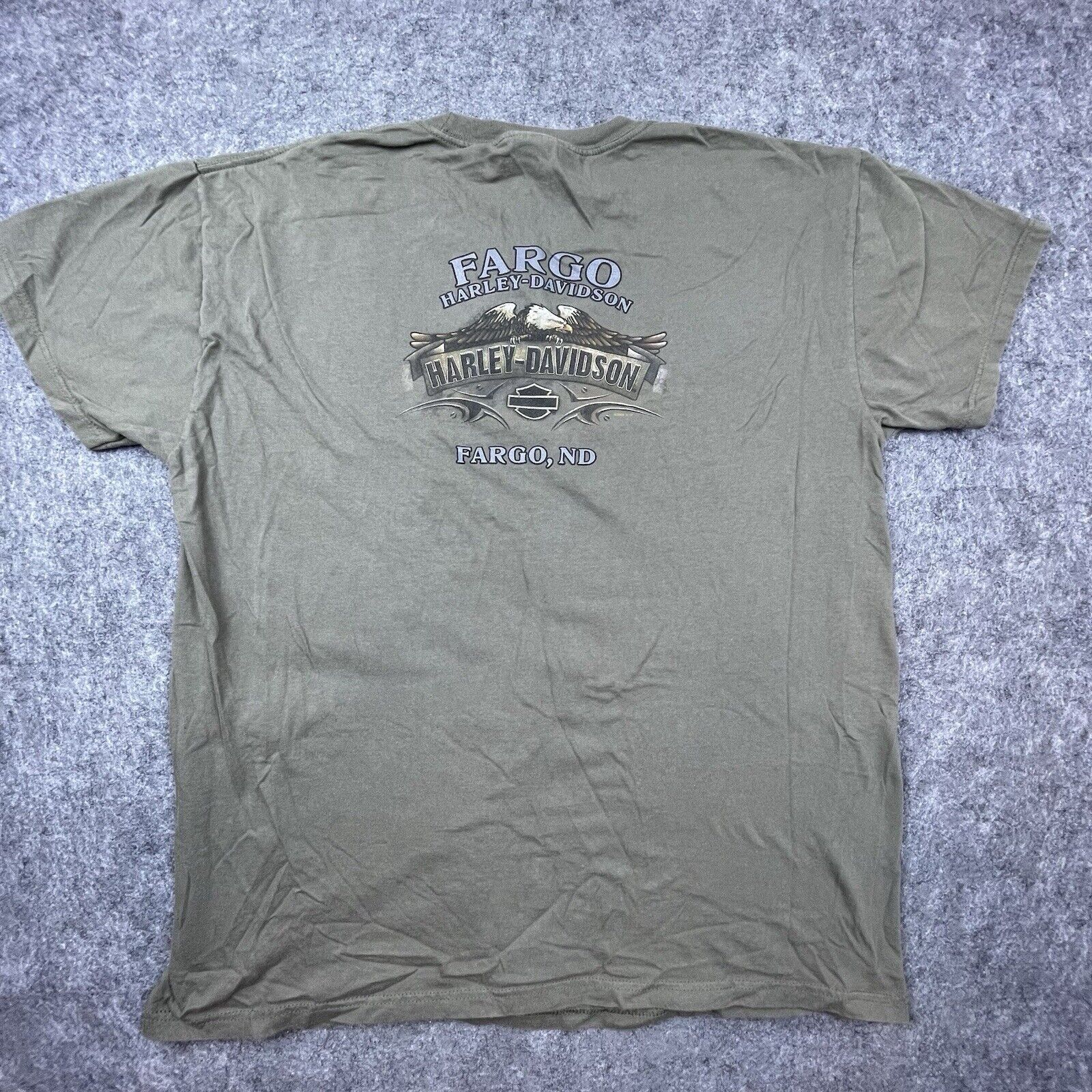 Harley Davidson Harley Davidson Shirt 2XL Tan Pin-Up Girl Fargo North Dakota Size US XXL / EU 58 / 5 - 2 Thumbnail