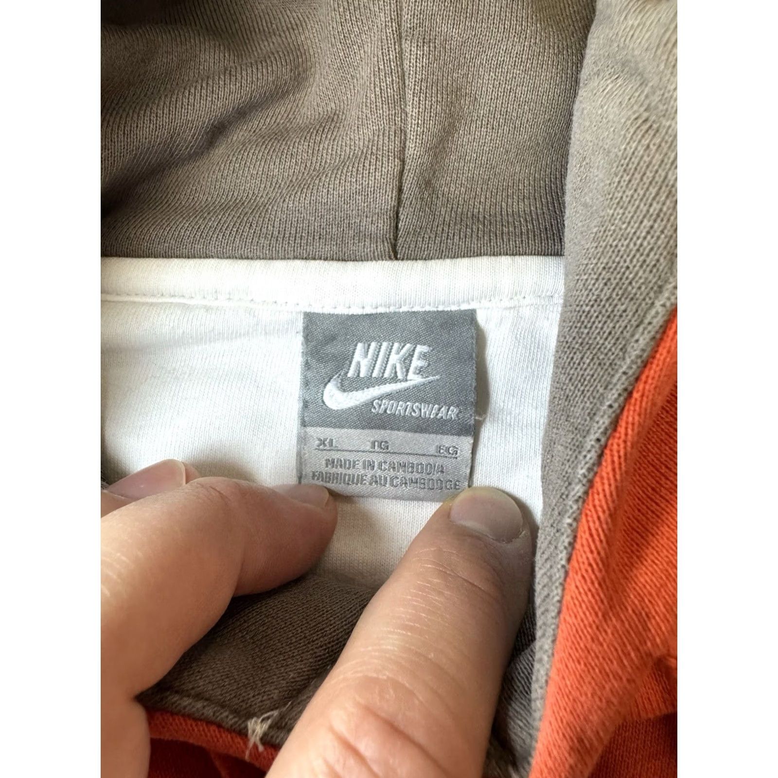 Nike VINTAGE Nike Sportswear AW77 Full Zip Hoodie Mens XL White Orange Size US XL / EU 56 / 4 - 3 Thumbnail