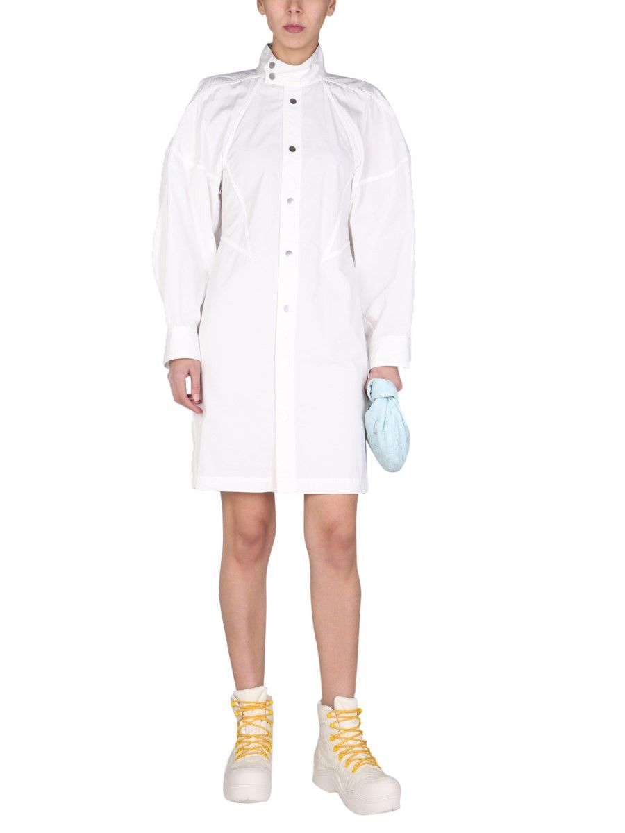 Bottega Veneta o1y0725 Turtleneck Mini Dress in White Size XS / US 0-2 / IT 36-38 - 3 Thumbnail