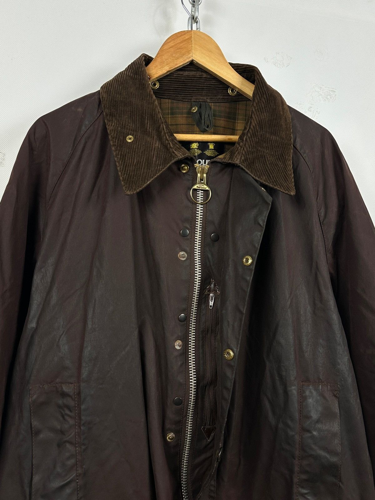 Barbour Vintage Barbour Beaufort Brown Waxed Jacket/Warm Pile Lining Size US XXL / EU 58 / 5 - 9 Thumbnail