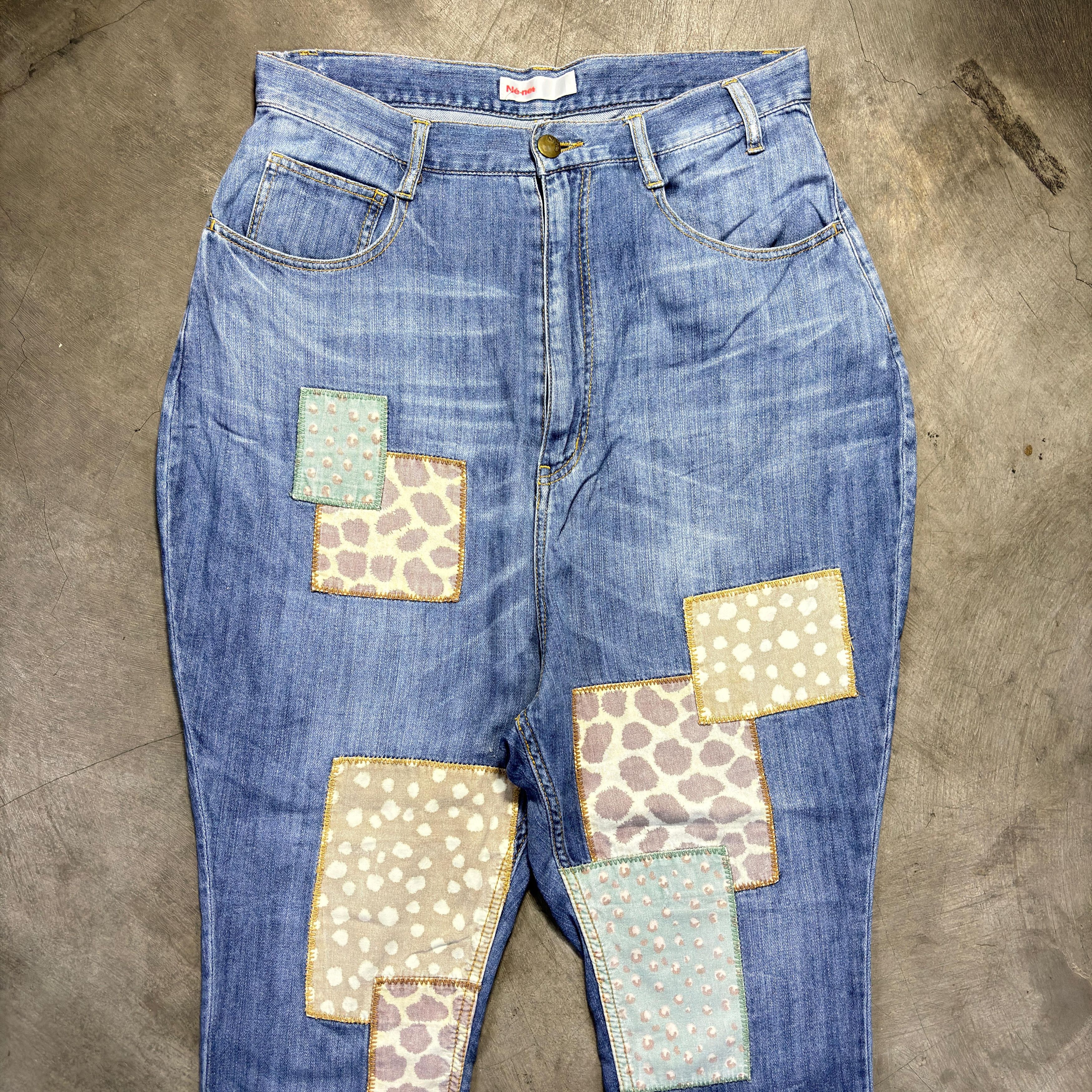 Issey Miyake × Ne-Net Ne-Net By Issey Miyake Patchwork Drop Crotch Denim Pants Size US 30 / EU 46 - 2 Thumbnail