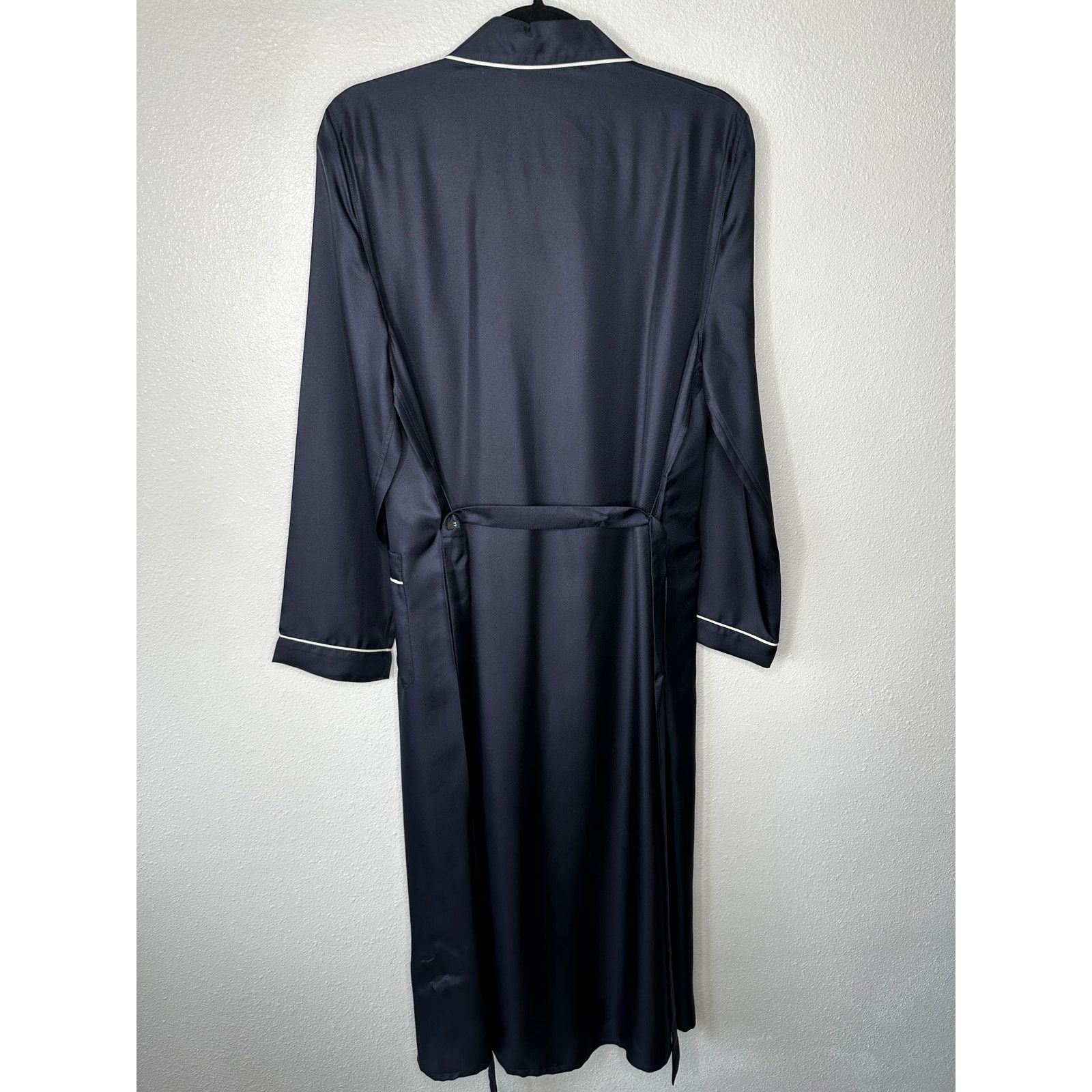 Prada NWT Prada Bleu Black Twill White Trim Belted Robe 44 / M Size ONE SIZE - 3 Thumbnail